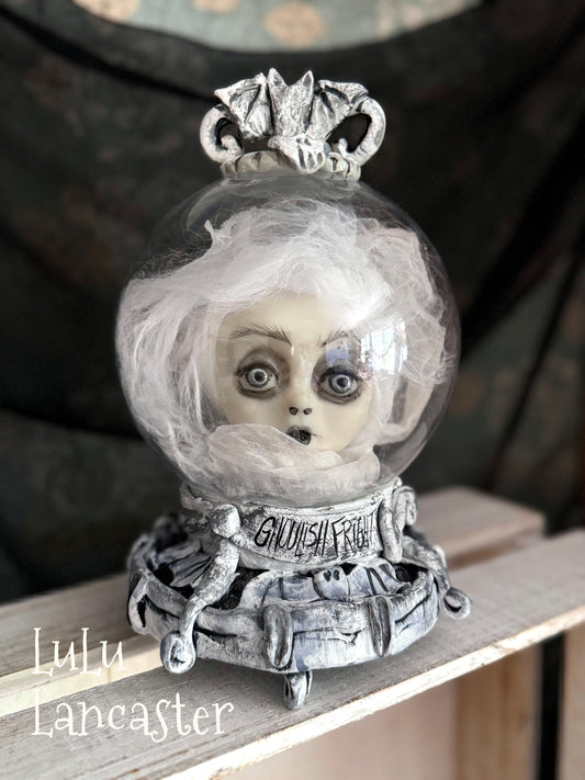 Ghoulish Fright Crystal Ball Halloween Original LuLu Lancaster Art Dolls