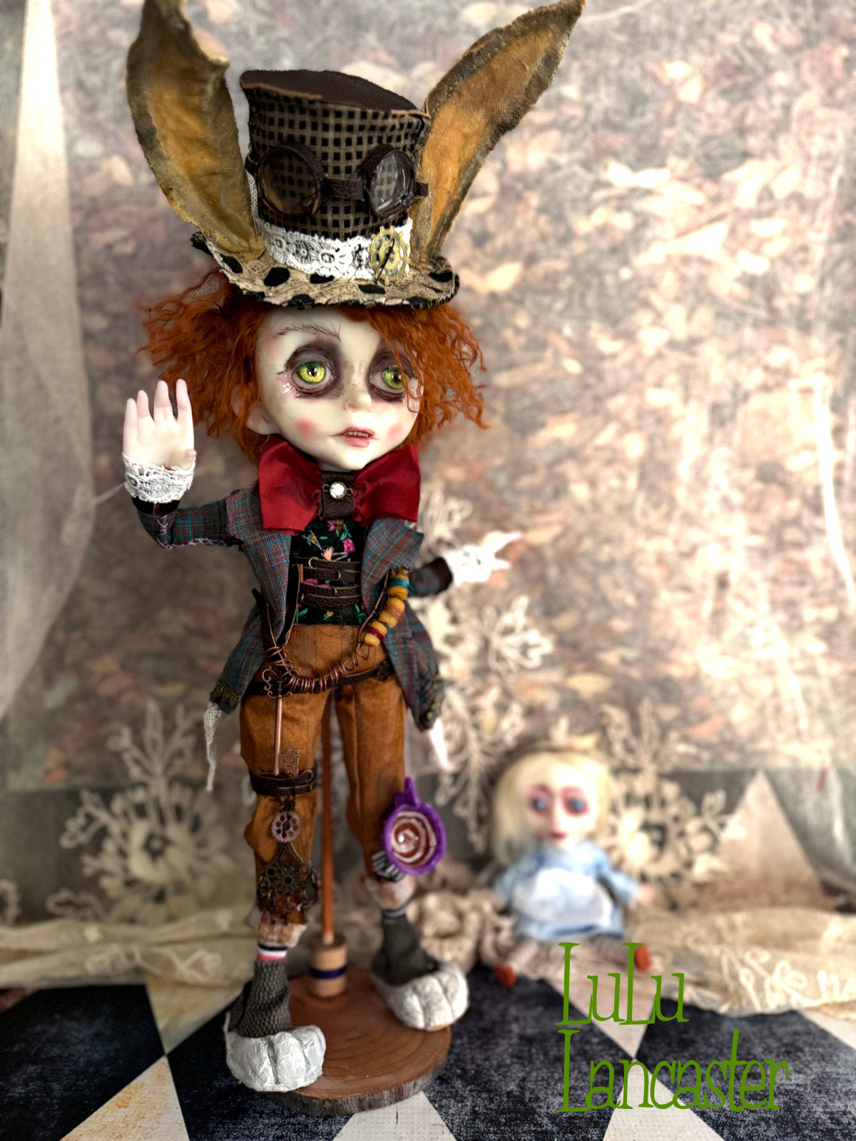 Mad Hatter Hare Steampunk Original LuLu Lancaster Art Doll