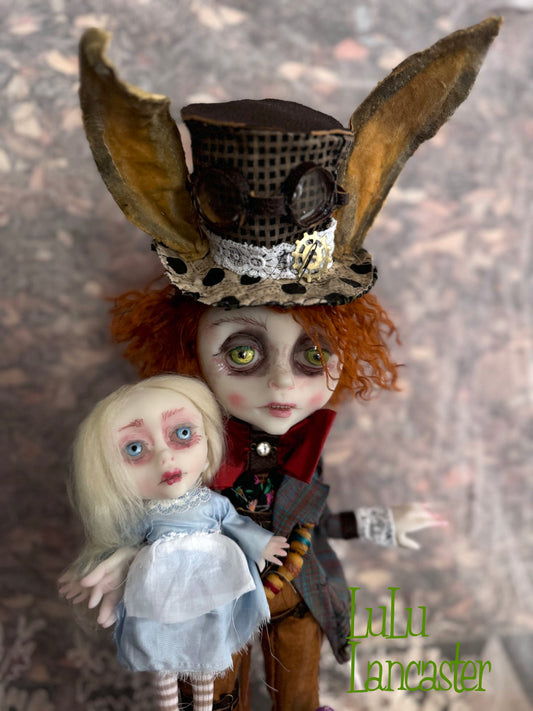 Mad Hatter Hare Steampunk Original LuLu Lancaster Art Doll
