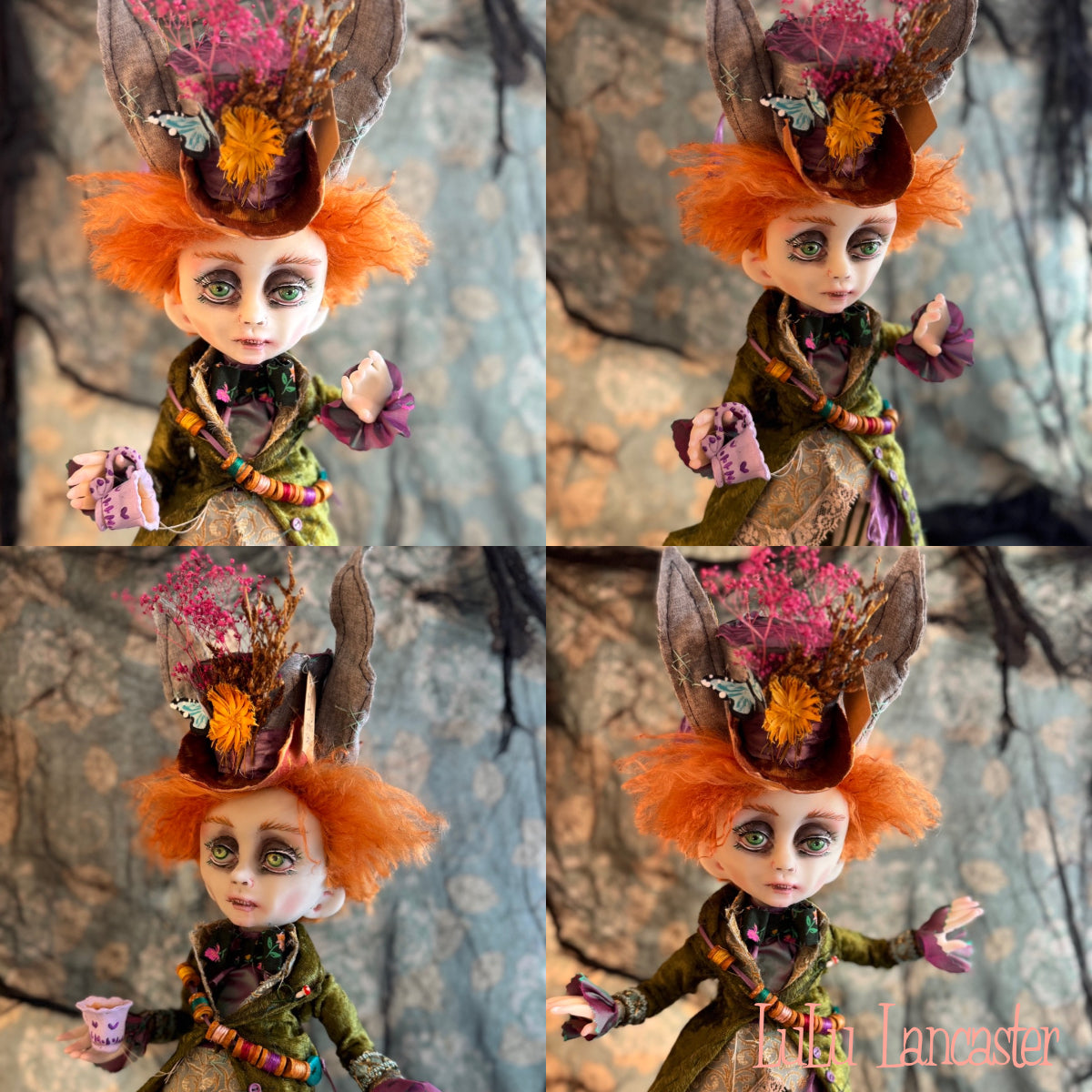 Mad Hatter Hare Mashup Wonderland ~ original Lulu Lancaster Art Doll