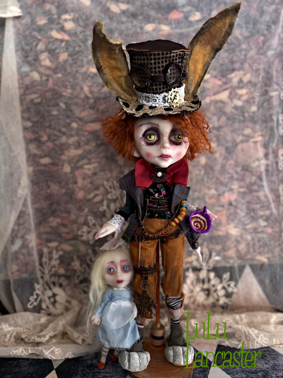 Mad Hatter Hare Steampunk Original LuLu Lancaster Art Doll