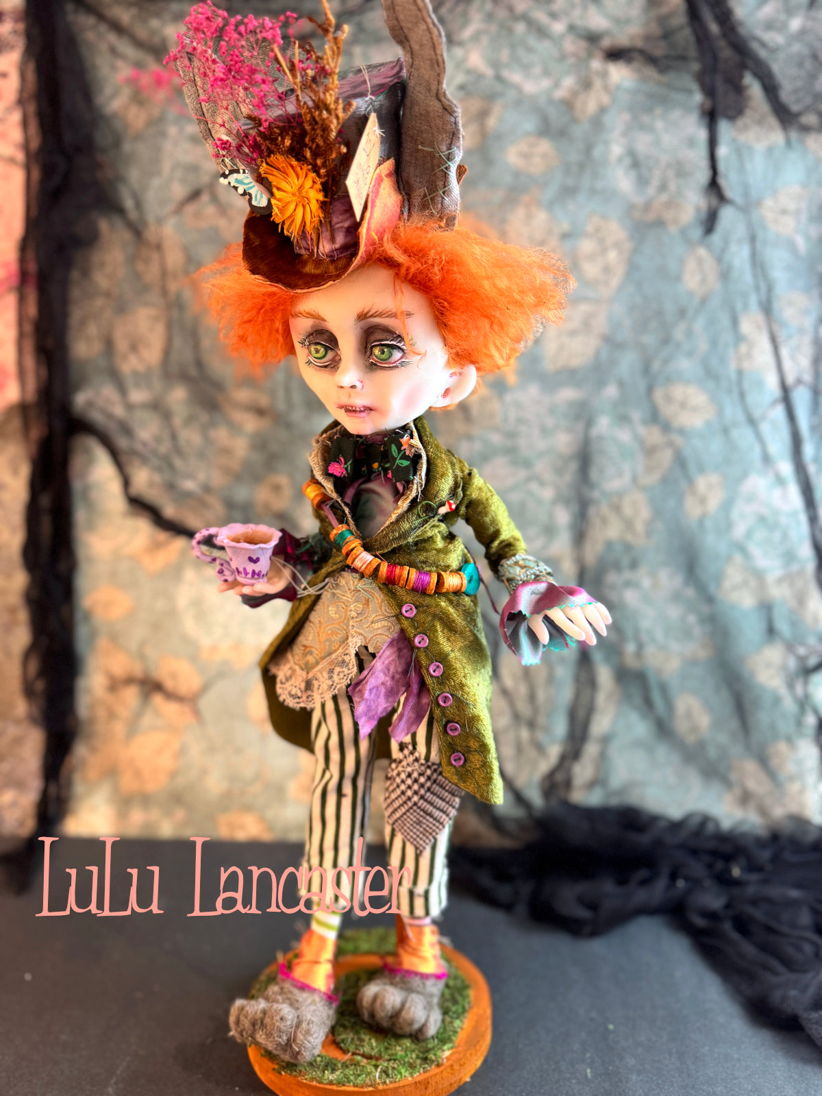 Mad Hatter Hare Mashup Wonderland ~ original Lulu Lancaster Art Doll
