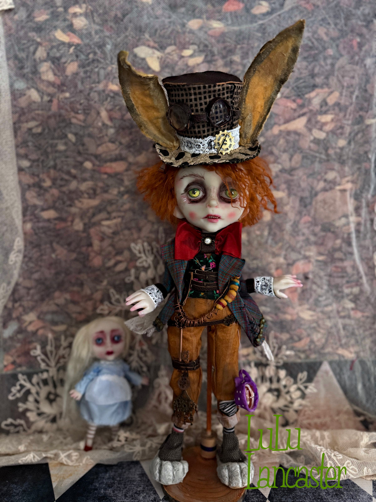Mad Hatter Hare Steampunk Original LuLu Lancaster Art Doll
