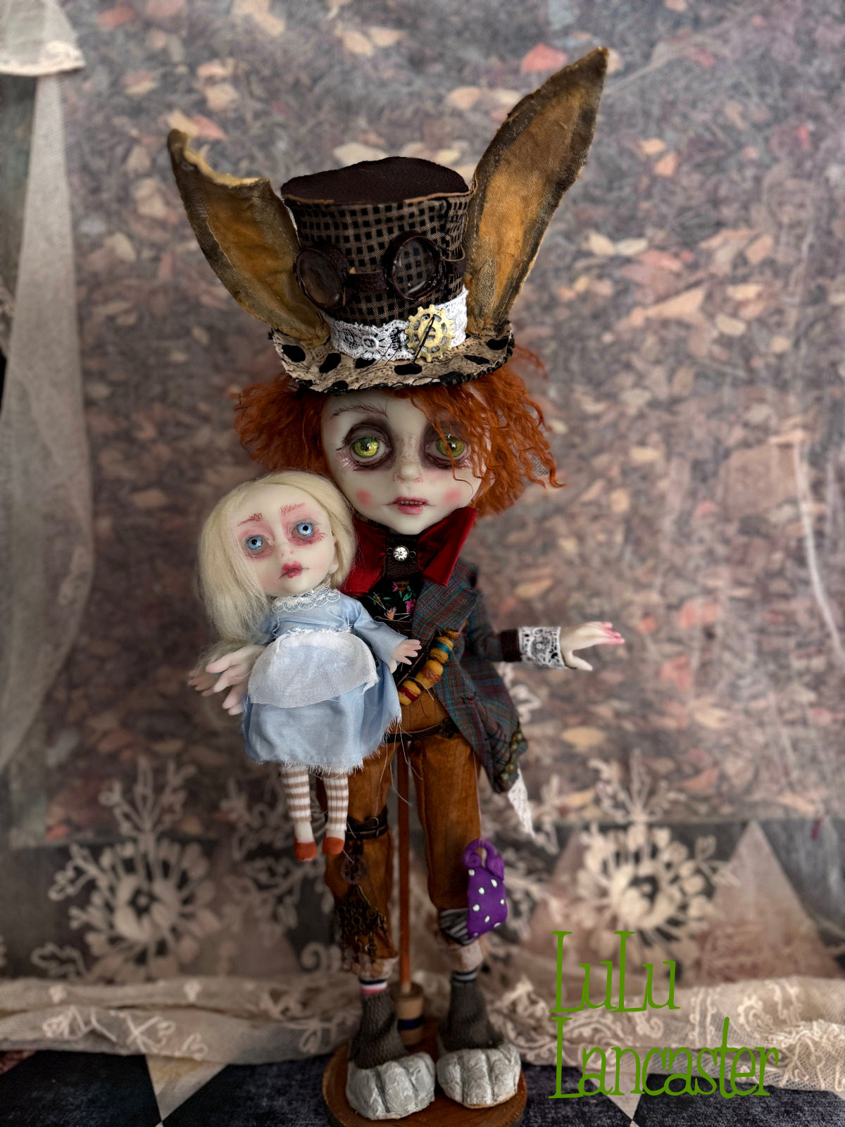 Mad Hatter Hare Steampunk Original LuLu Lancaster Art Doll