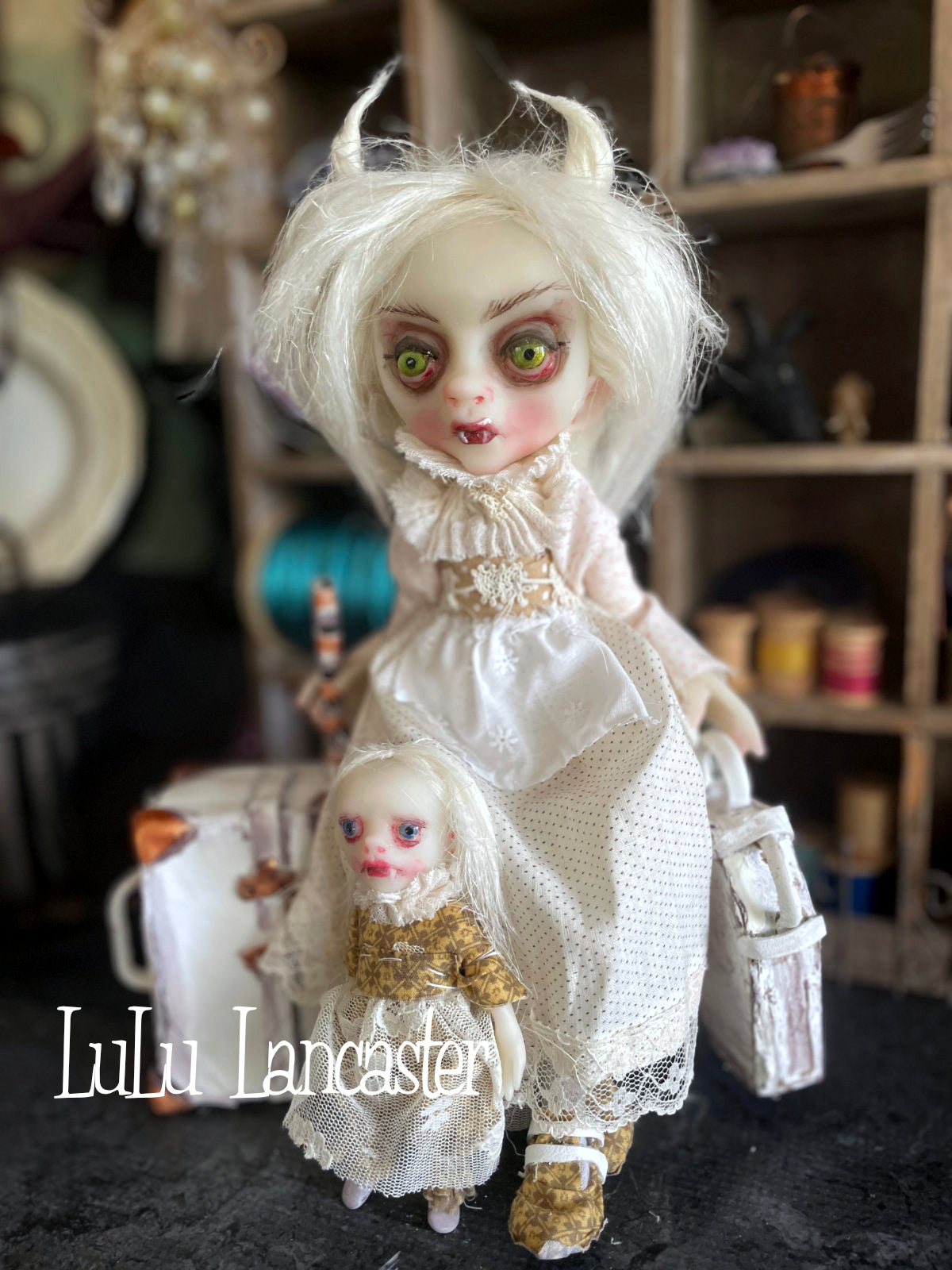 Jupiter and Io the traveling Vampires Original LuLu Lancaster Art Doll