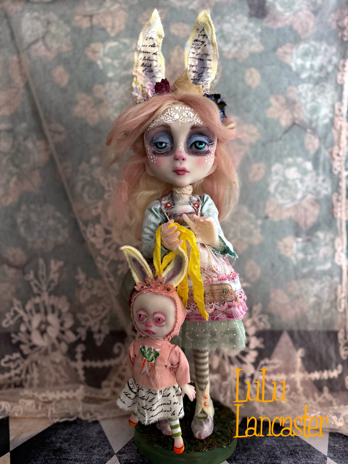 Lacey BunBun and Little Sprout  Original LuLu Lancaster Art Doll