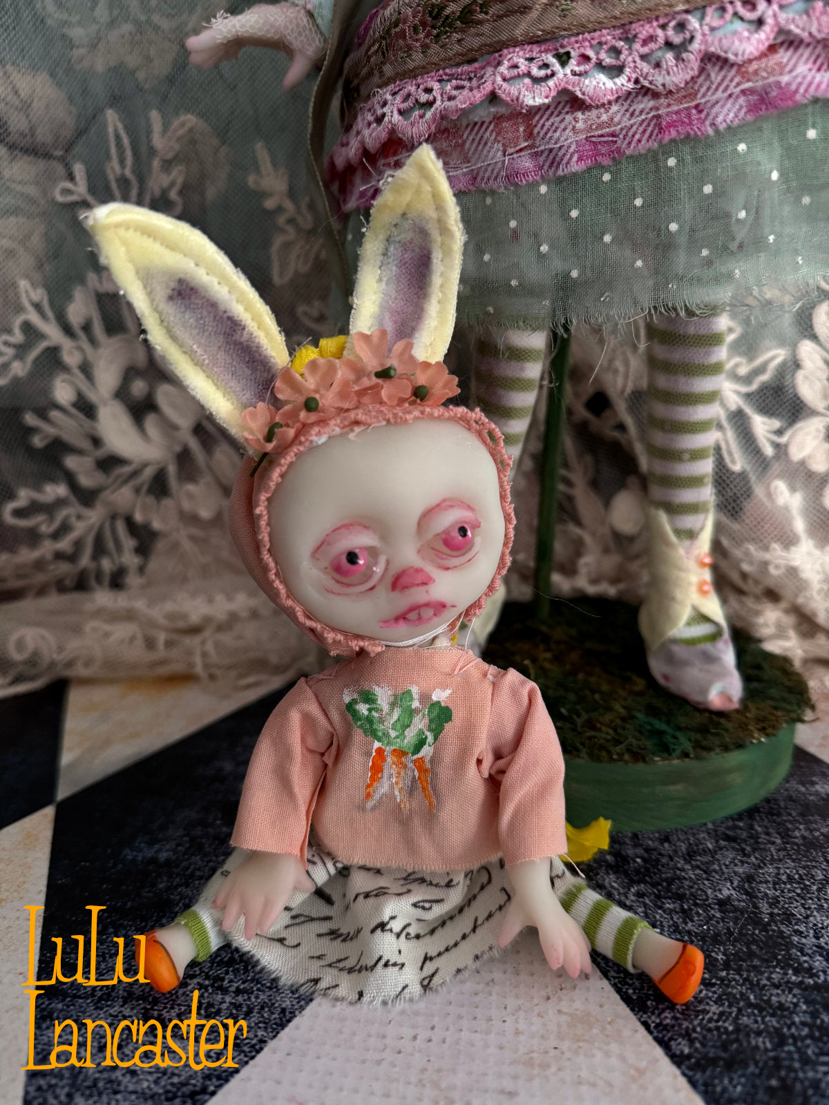 Lacey BunBun and Little Sprout  Original LuLu Lancaster Art Doll