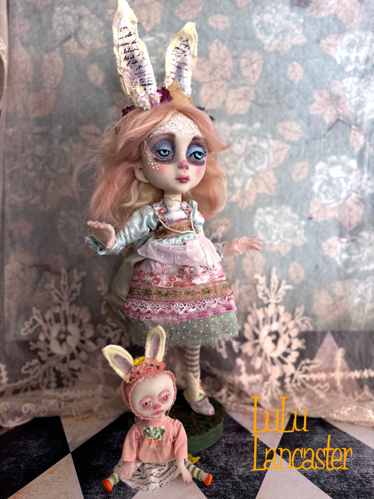 Lacey BunBun and Little Sprout  Original LuLu Lancaster Art Doll