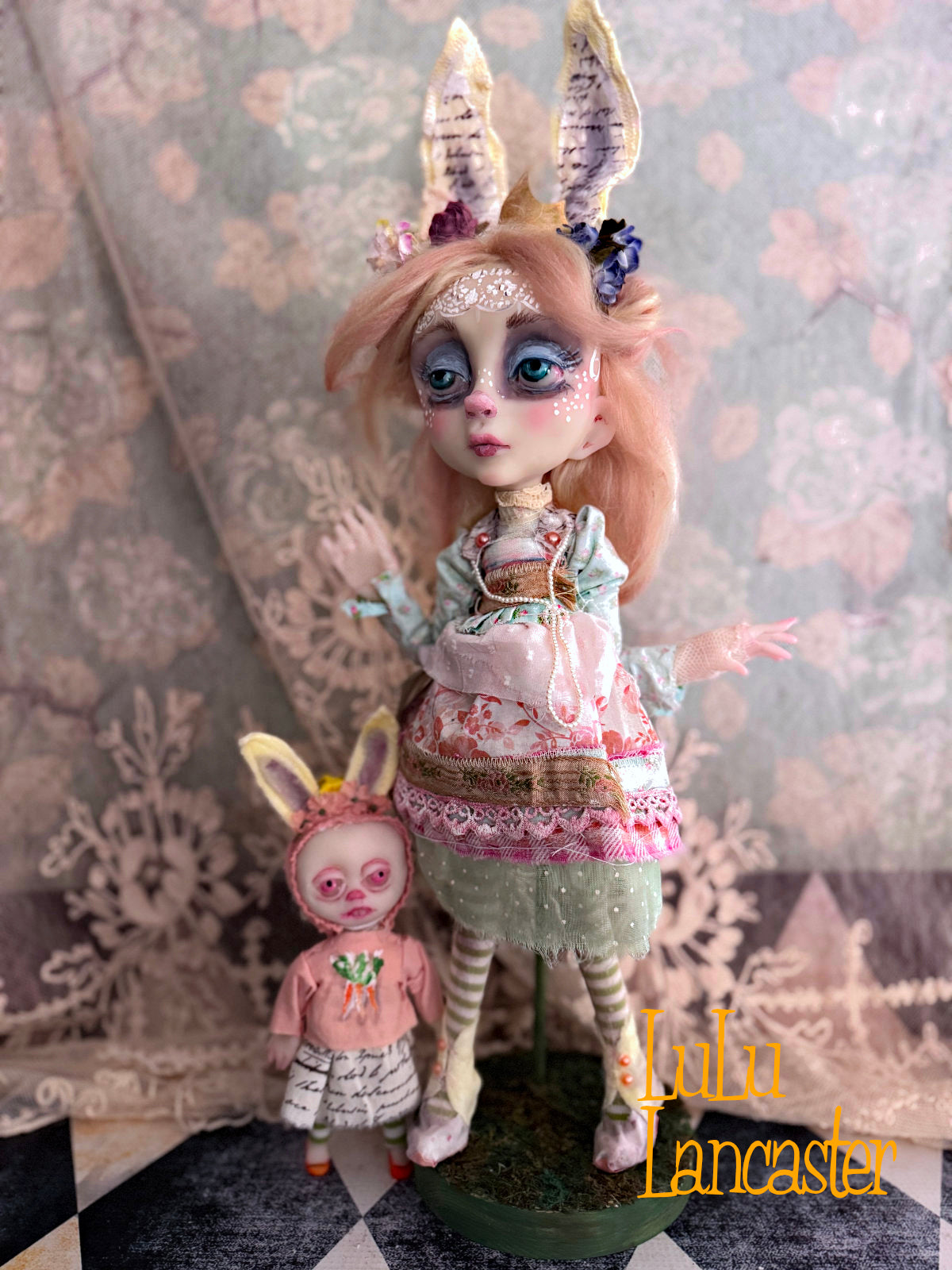 Lacey BunBun and Little Sprout  Original LuLu Lancaster Art Doll