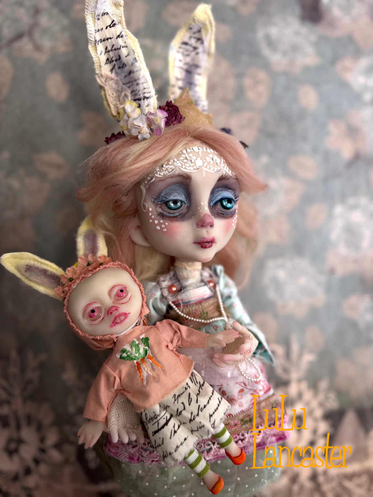 Lacey BunBun and Little Sprout  Original LuLu Lancaster Art Doll