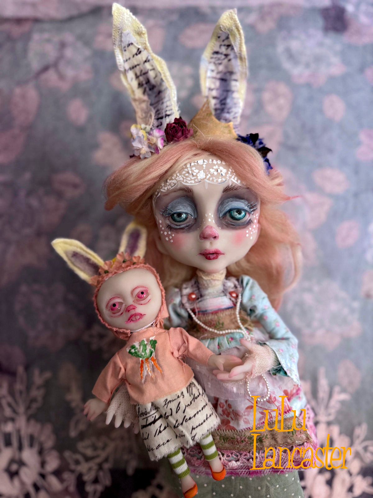Lacey BunBun and Little Sprout  Original LuLu Lancaster Art Doll