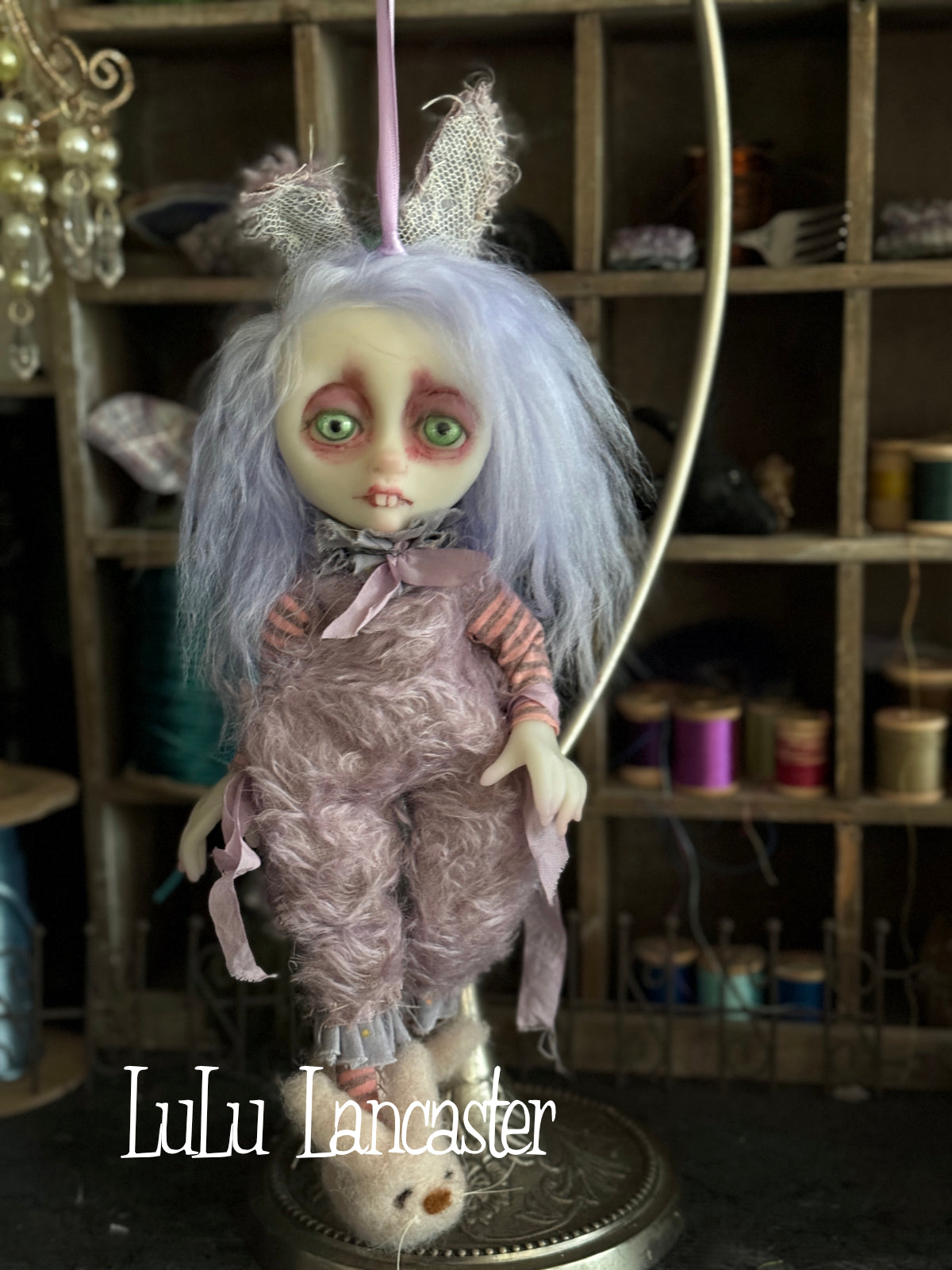 LiLac BunBun hanging Original LuLu Lancaster Art Doll