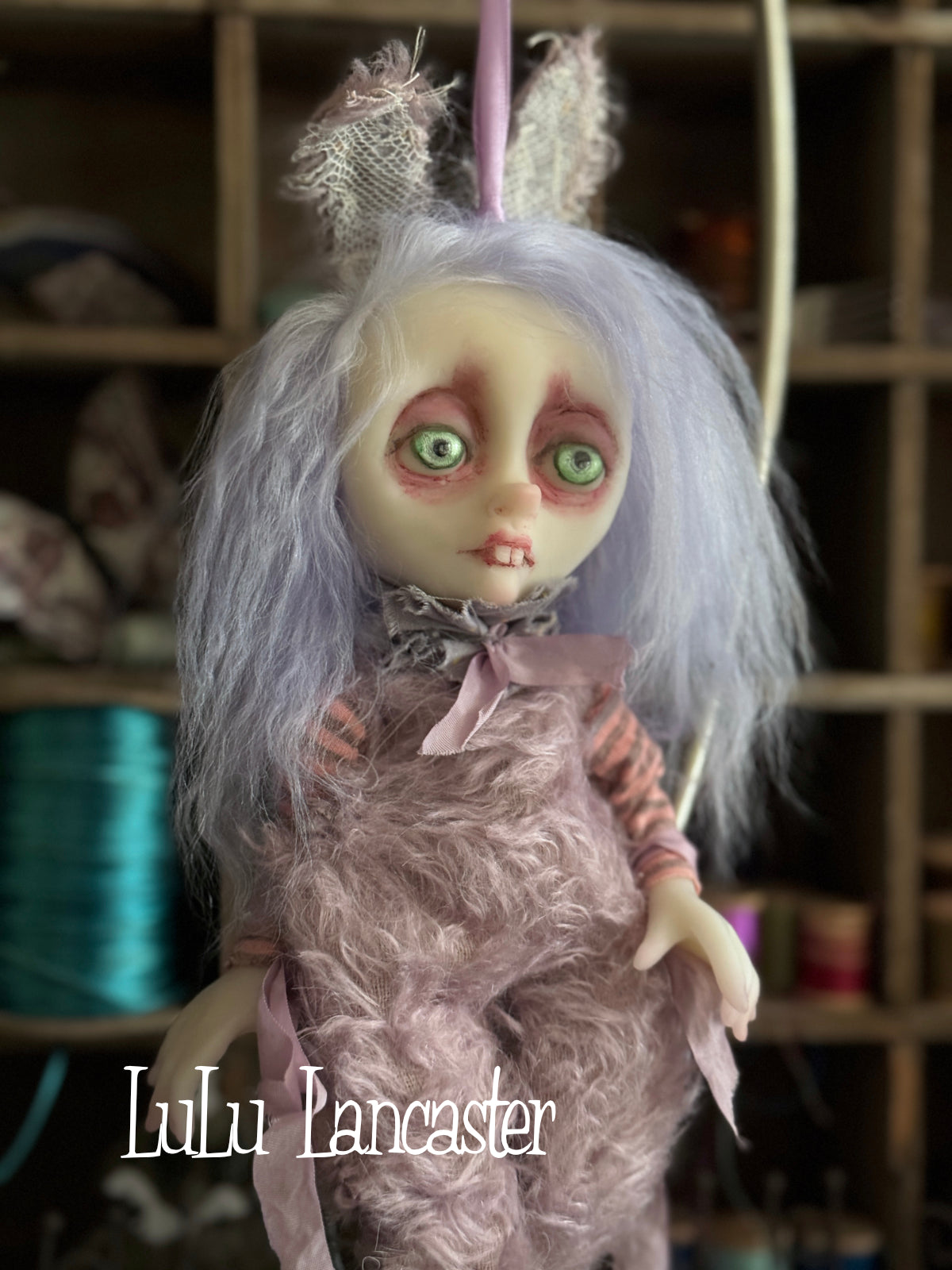LiLac BunBun hanging Original LuLu Lancaster Art Doll