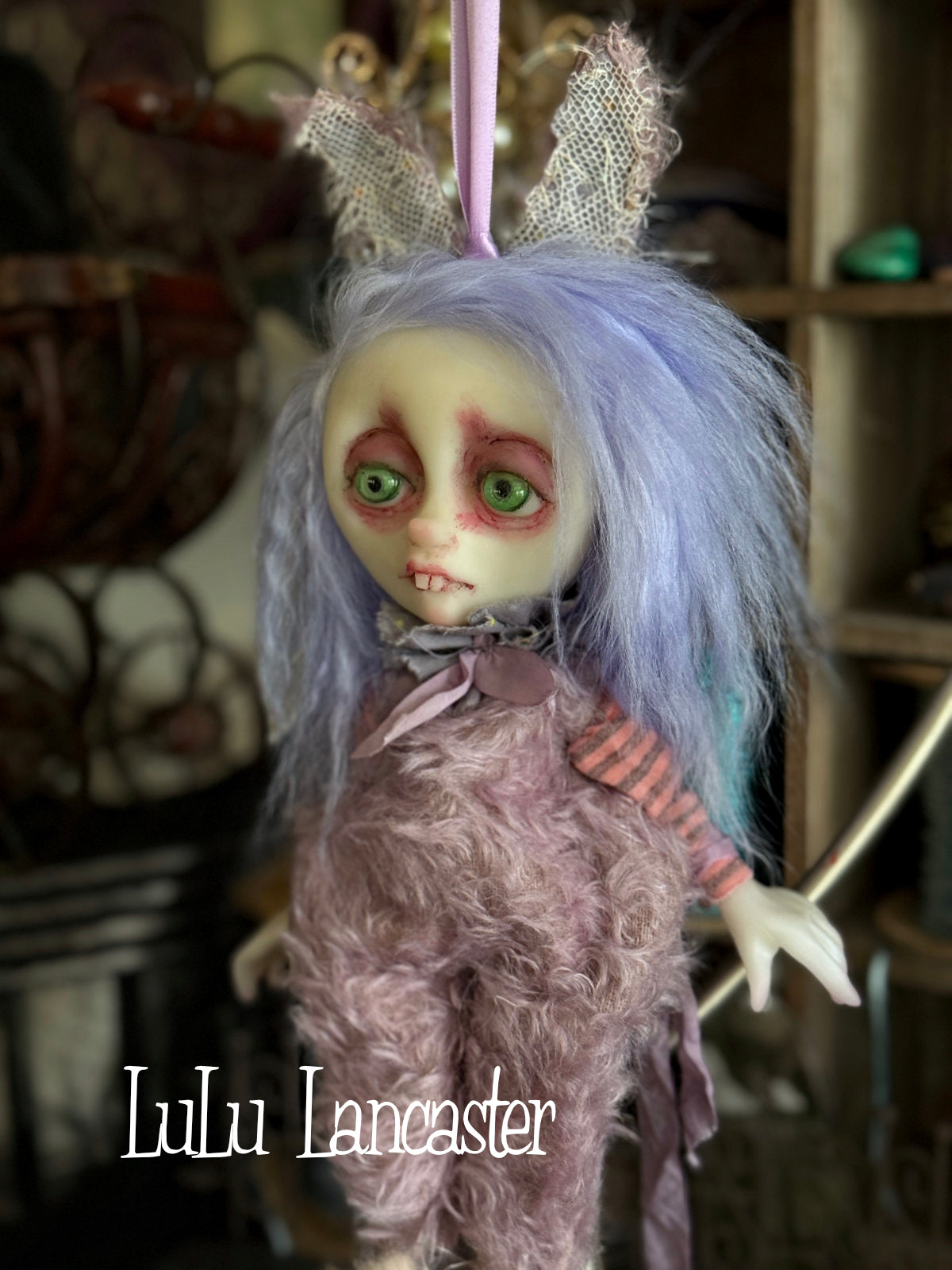 LiLac BunBun hanging Original LuLu Lancaster Art Doll