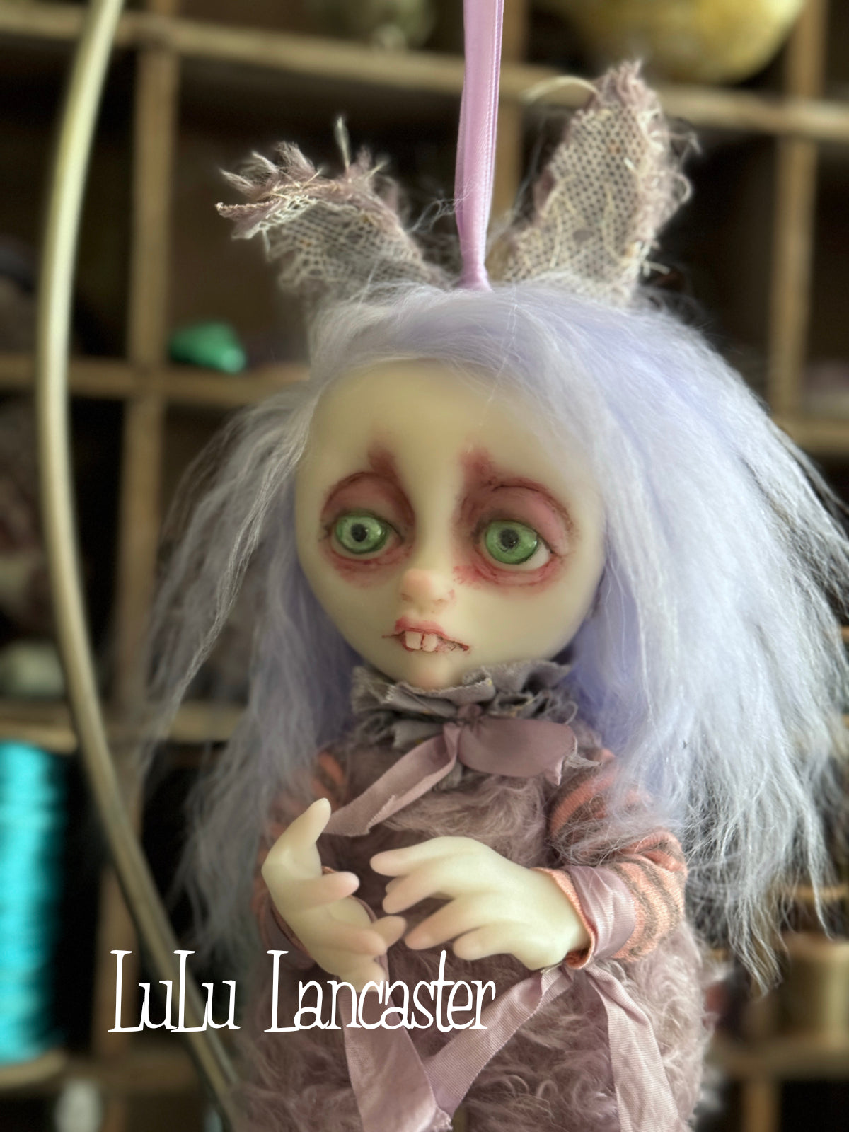 LiLac BunBun hanging Original LuLu Lancaster Art Doll