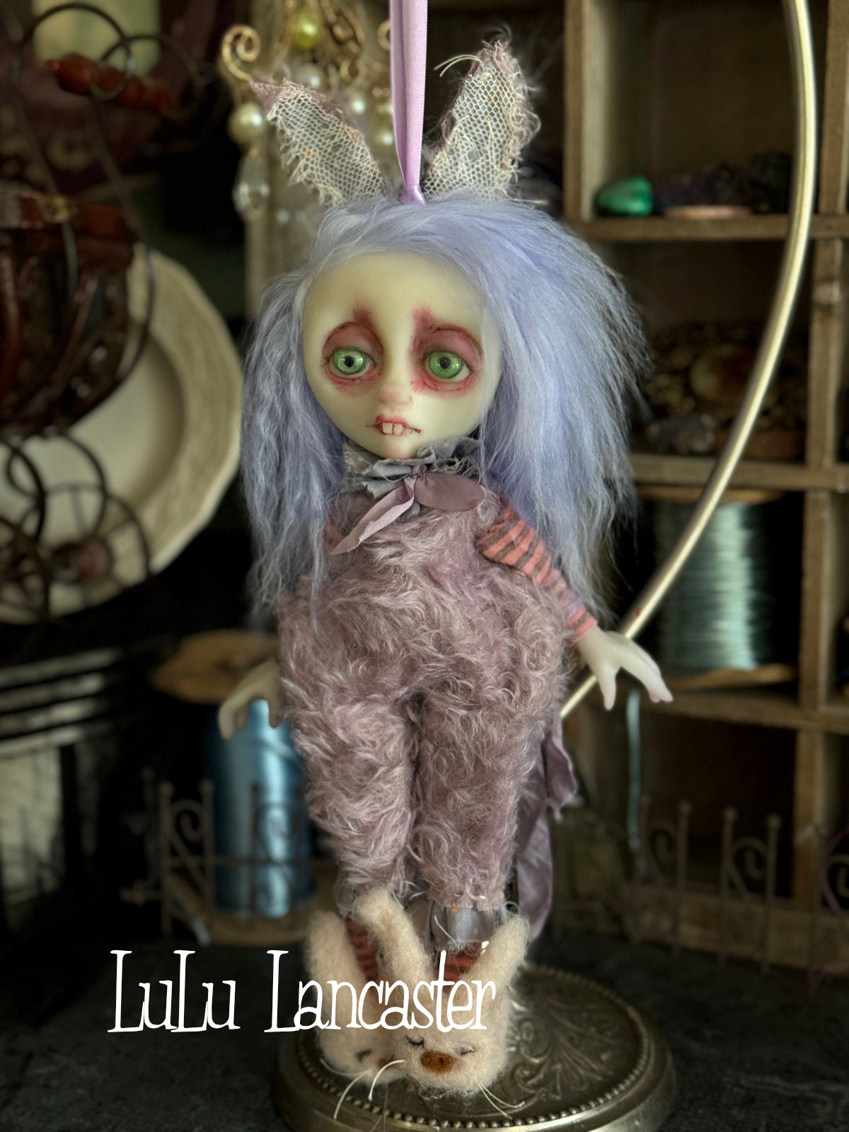 LiLac BunBun hanging Original LuLu Lancaster Art Doll