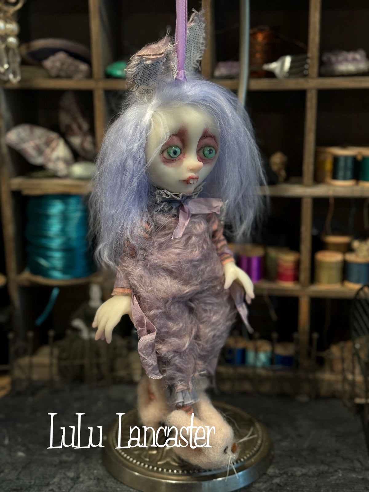 LiLac BunBun hanging Original LuLu Lancaster Art Doll