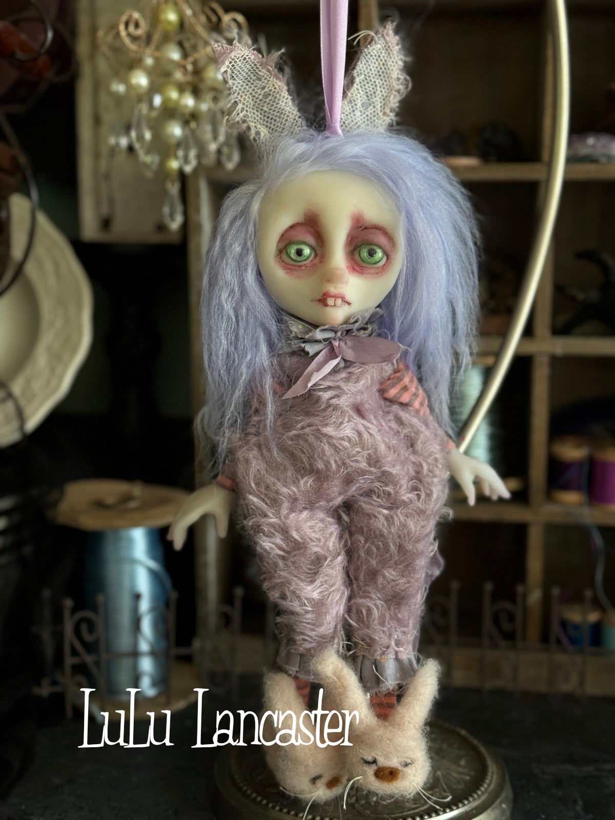 LiLac BunBun hanging Original LuLu Lancaster Art Doll