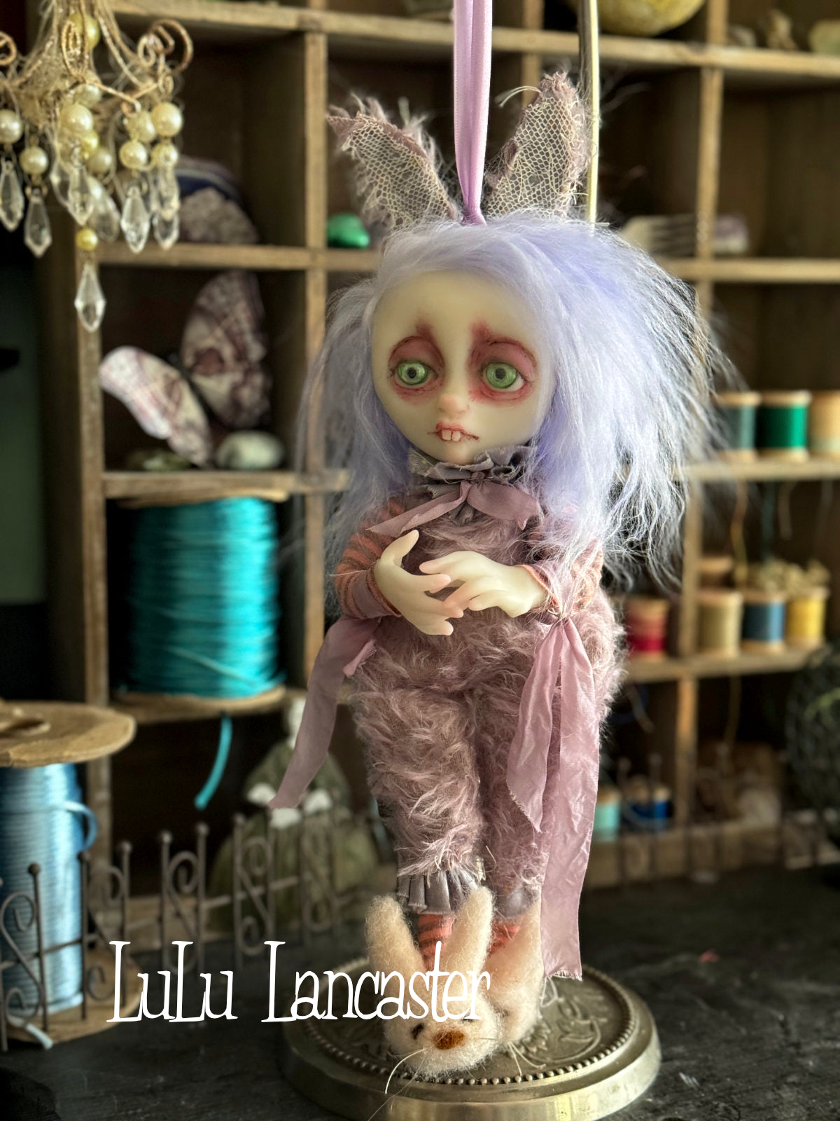 LiLac BunBun hanging Original LuLu Lancaster Art Doll