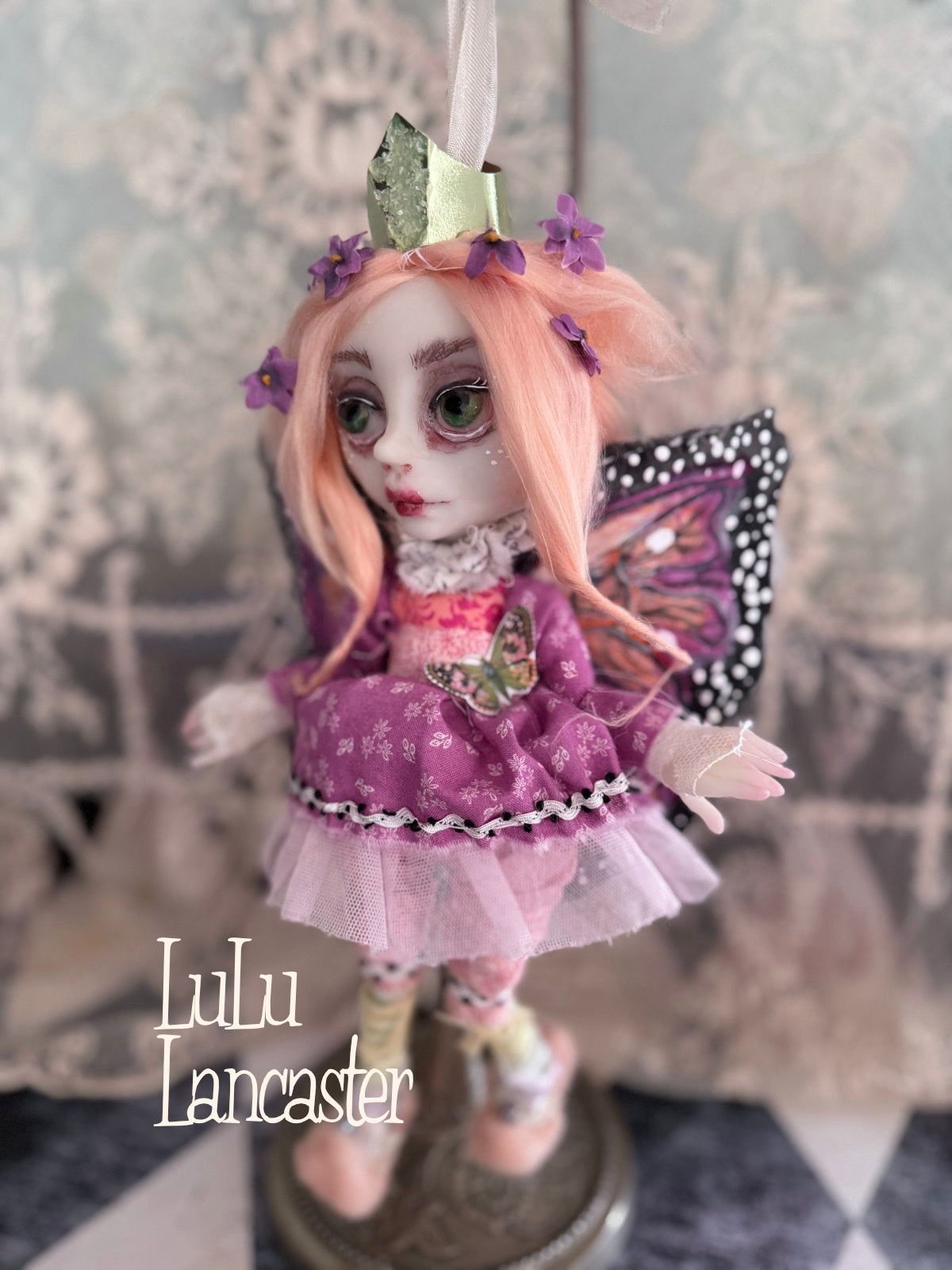 Lilac Flutter Mini Hanging Butterfly Original LuLu Lancaster Art Doll