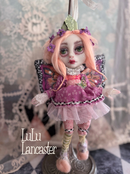 Lilac Flutter Mini Hanging Butterfly Original LuLu Lancaster Art Doll