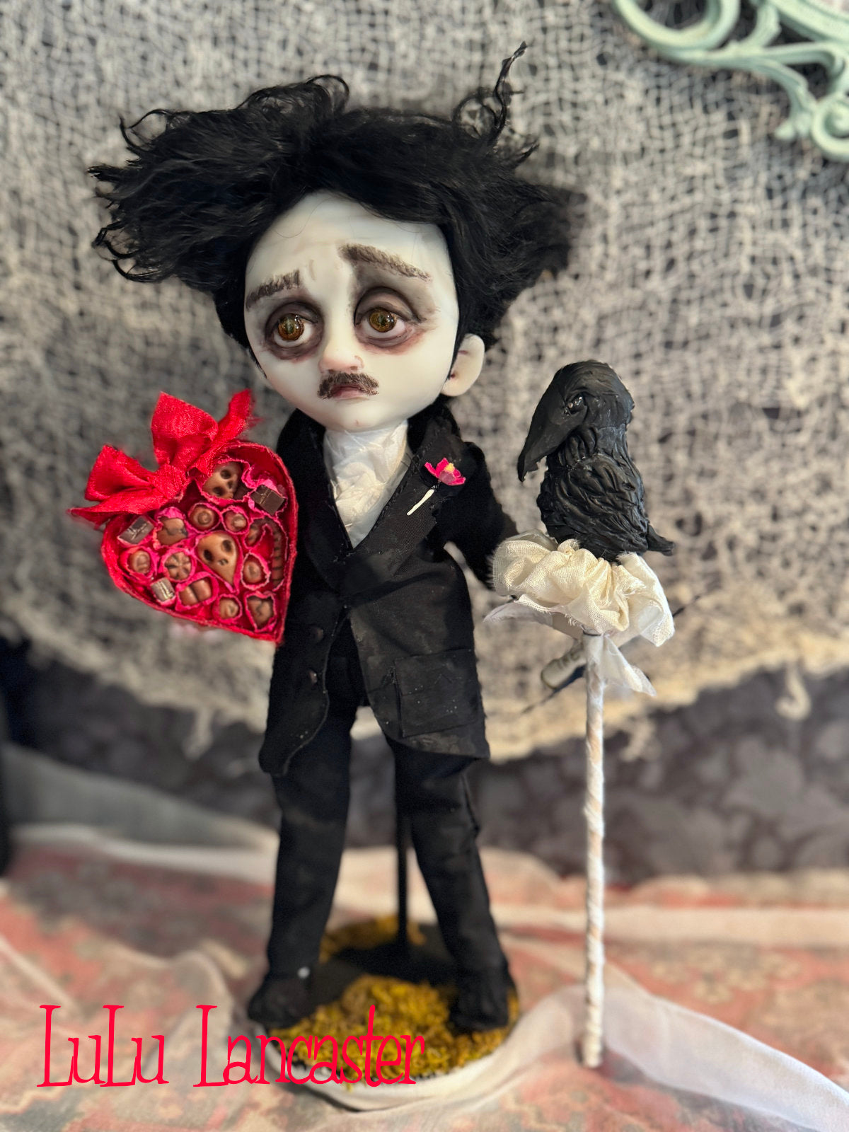 Little Edgar Allan Poe Valloween ~ original Lulu Lancaster Art Doll