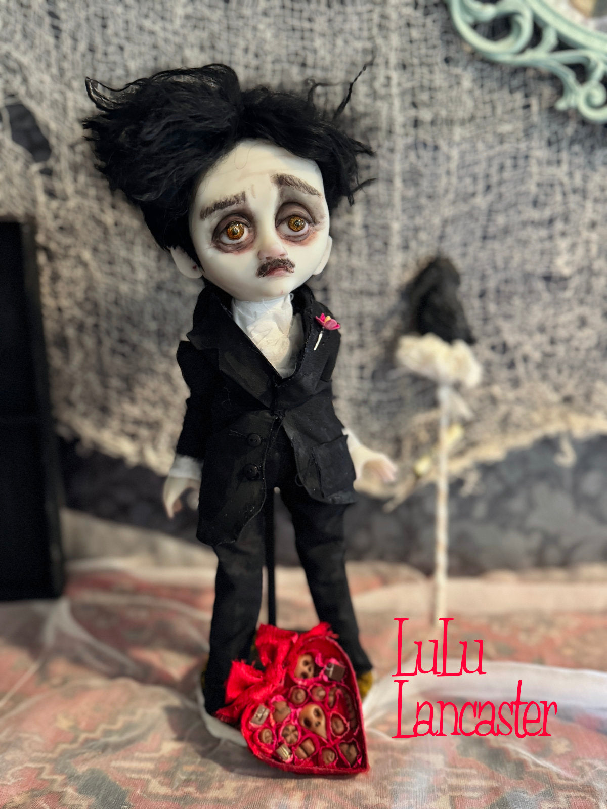 Little Edgar Allan Poe Valloween ~ original Lulu Lancaster Art Doll