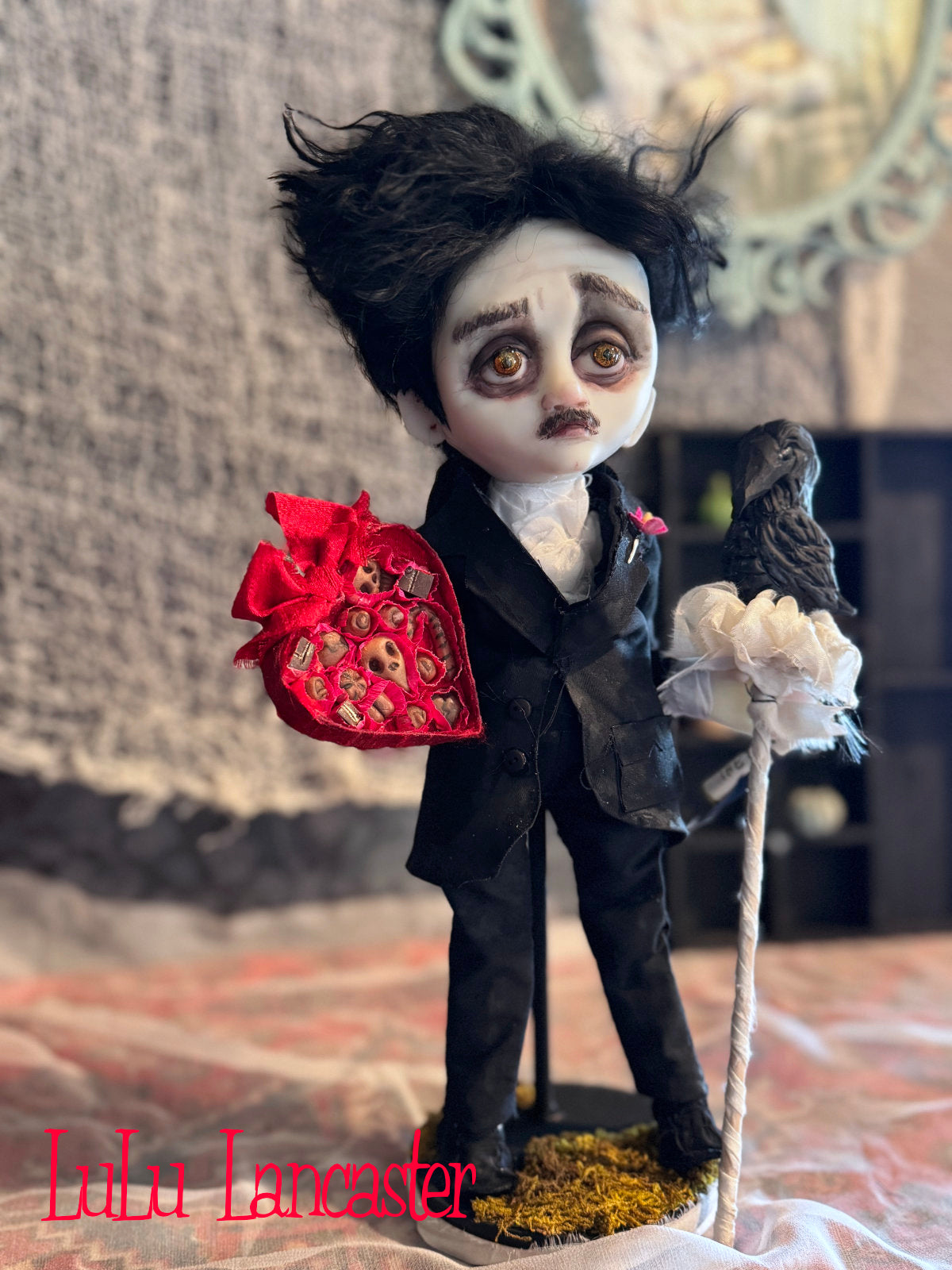 Little Edgar Allan Poe Valloween ~ original Lulu Lancaster Art Doll