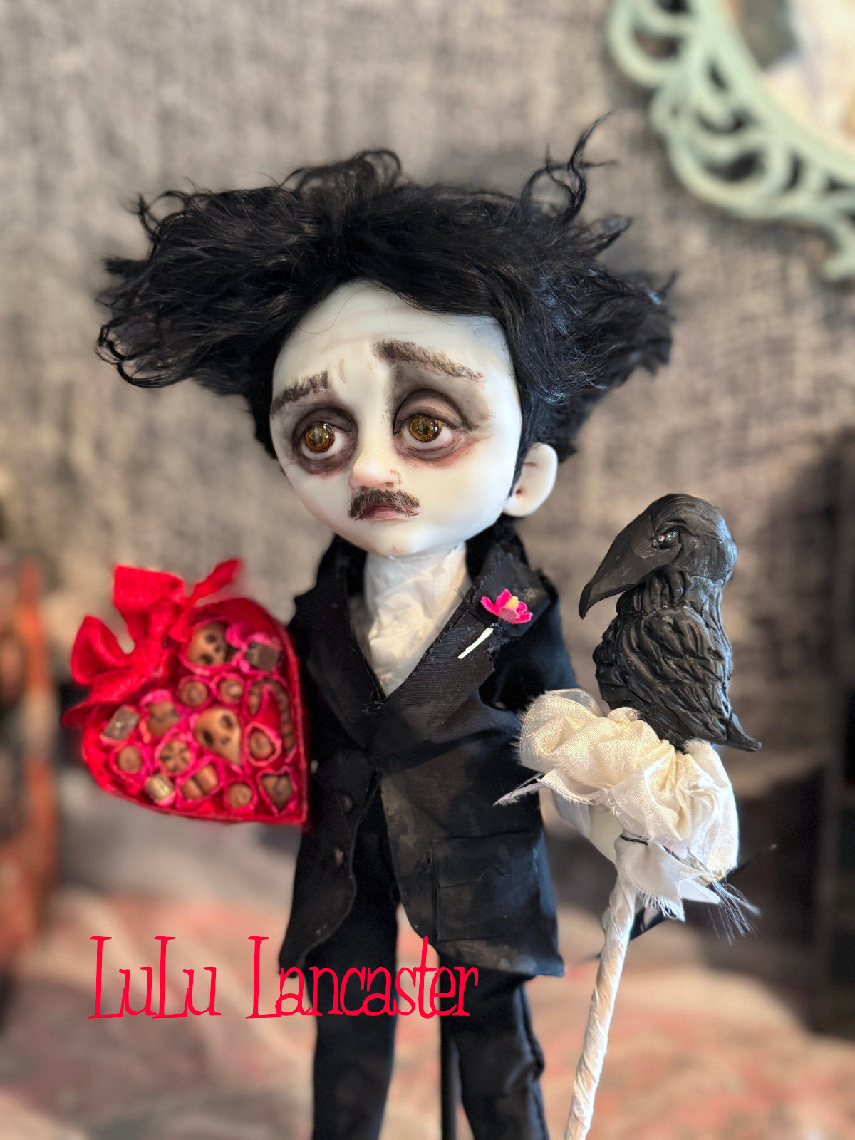 Little Edgar Allan Poe Valloween ~ original Lulu Lancaster Art Doll