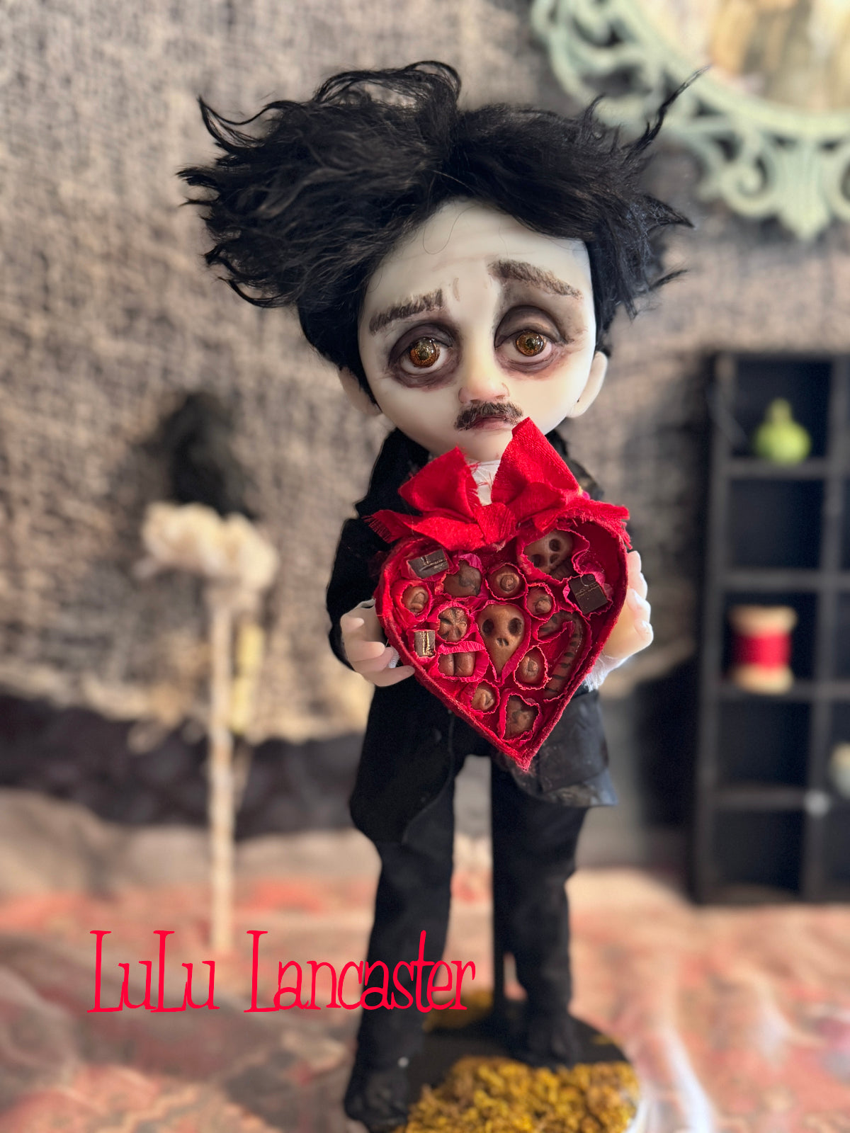 Little Edgar Allan Poe Valloween ~ original Lulu Lancaster Art Doll