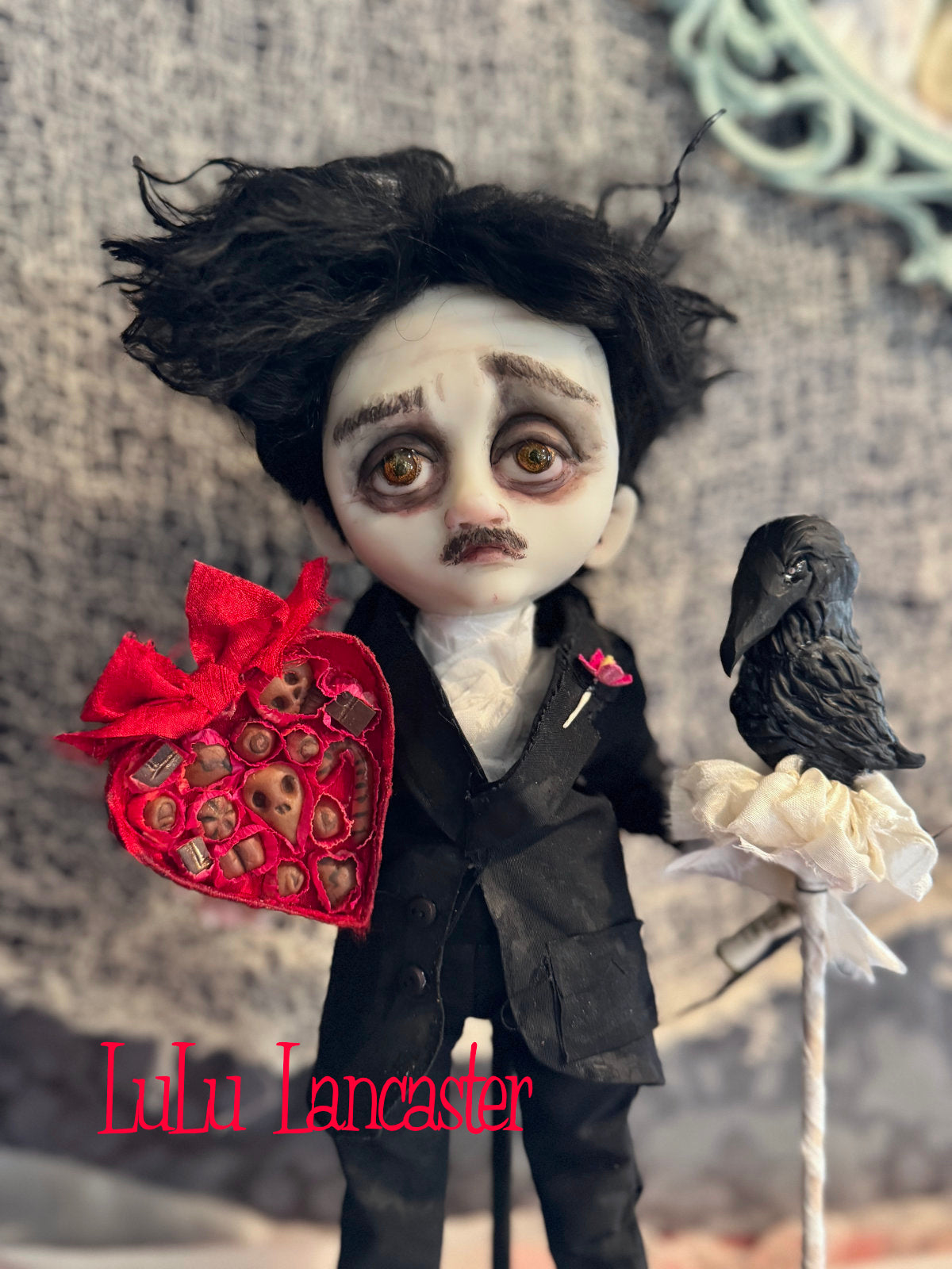 Little Edgar Allan Poe Valloween ~ original Lulu Lancaster Art Doll