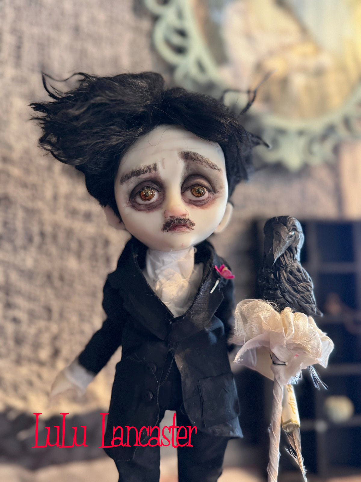 Little Edgar Allan Poe Valloween ~ original Lulu Lancaster Art Doll