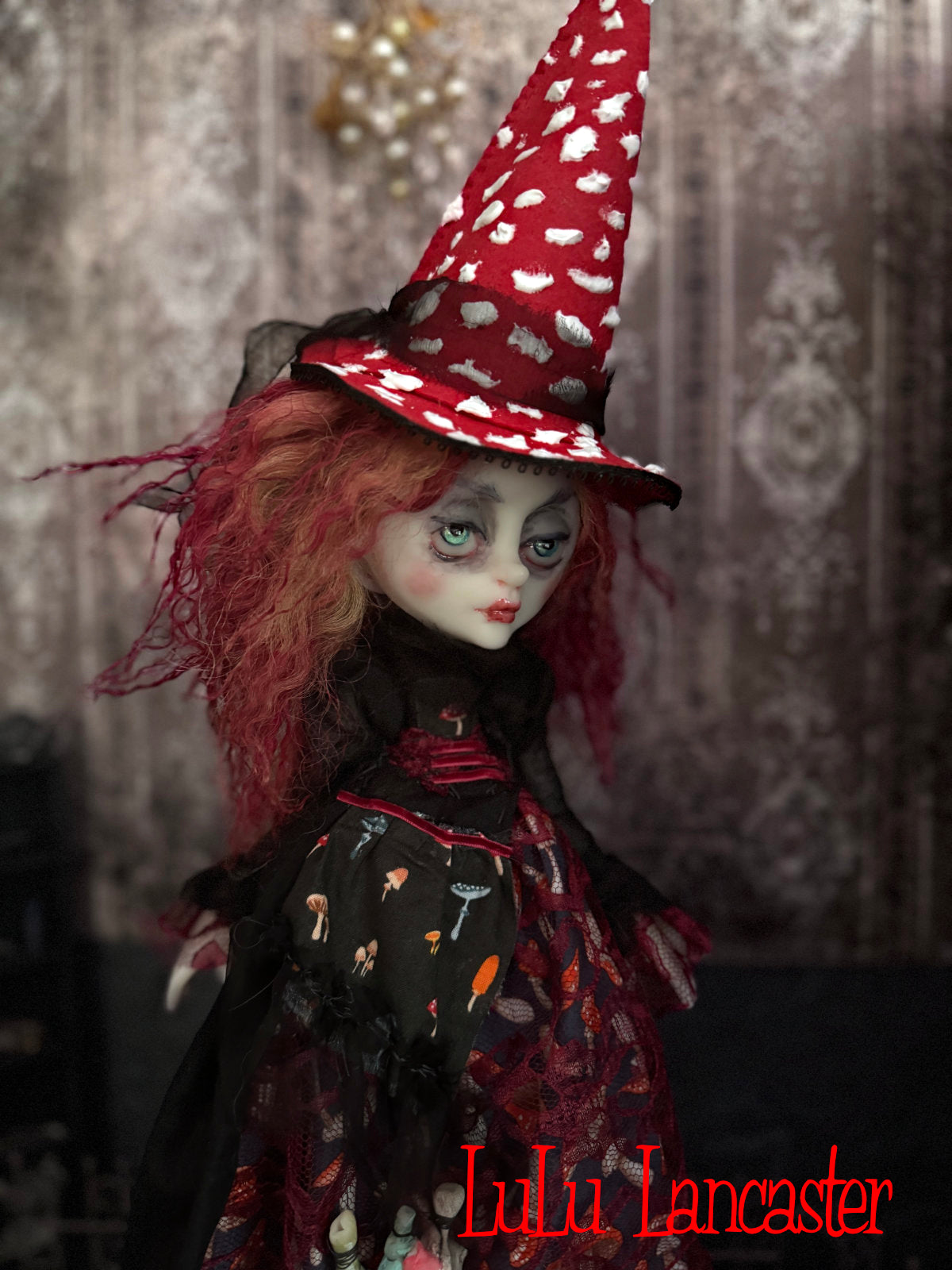 Livvy the Amanita Mushroom Witch Original LuLu Lancaster Art Doll