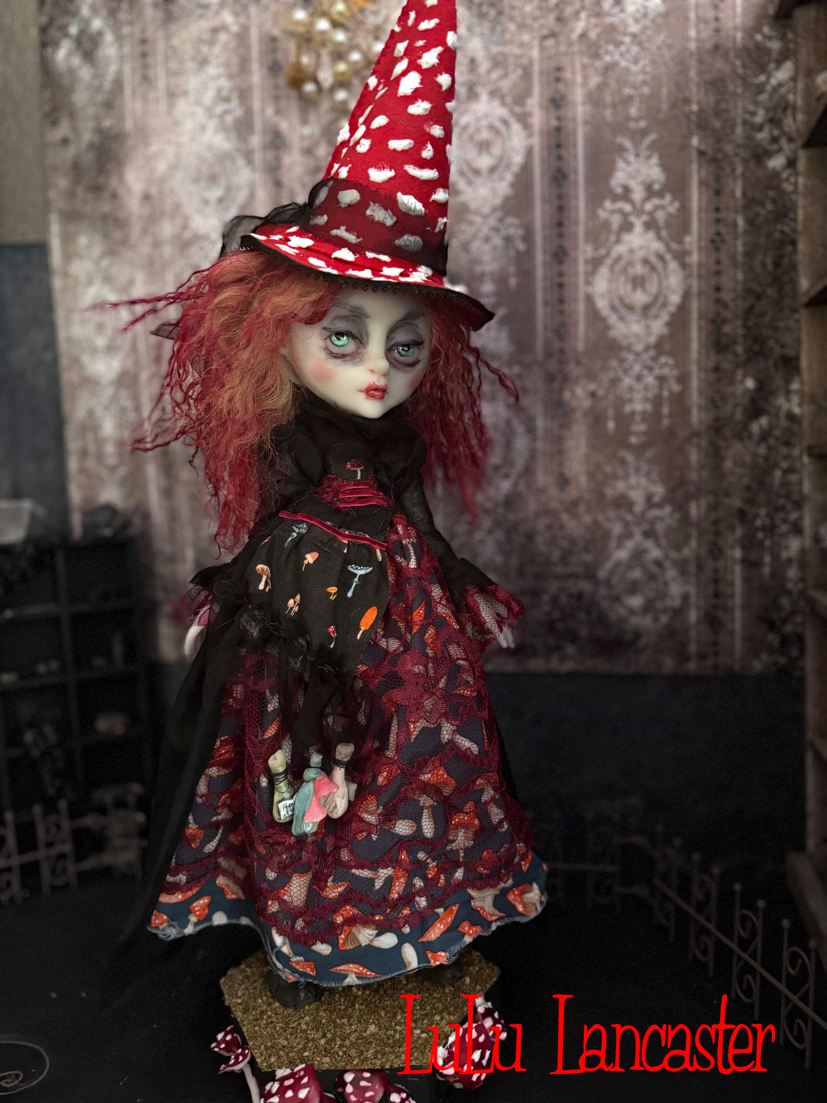 Livvy the Amanita Mushroom Witch Original LuLu Lancaster Art Doll
