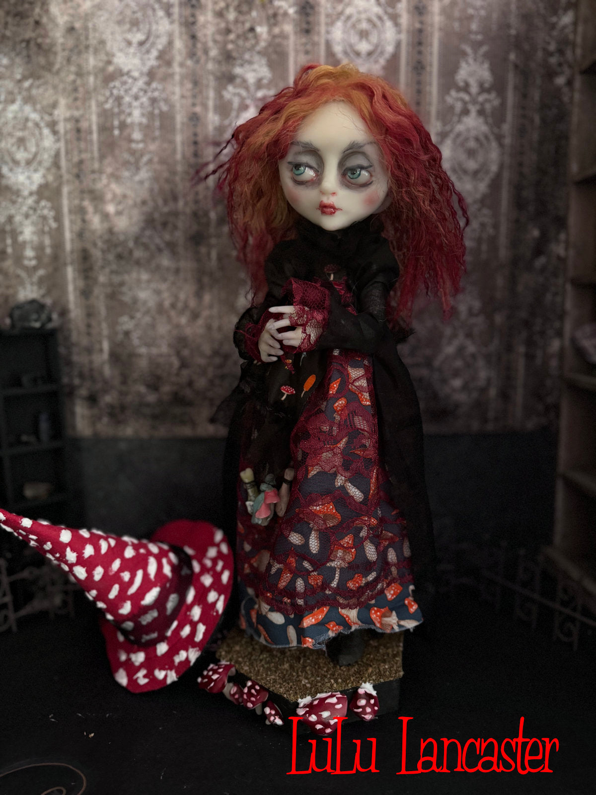 Livvy the Amanita Mushroom Witch Original LuLu Lancaster Art Doll