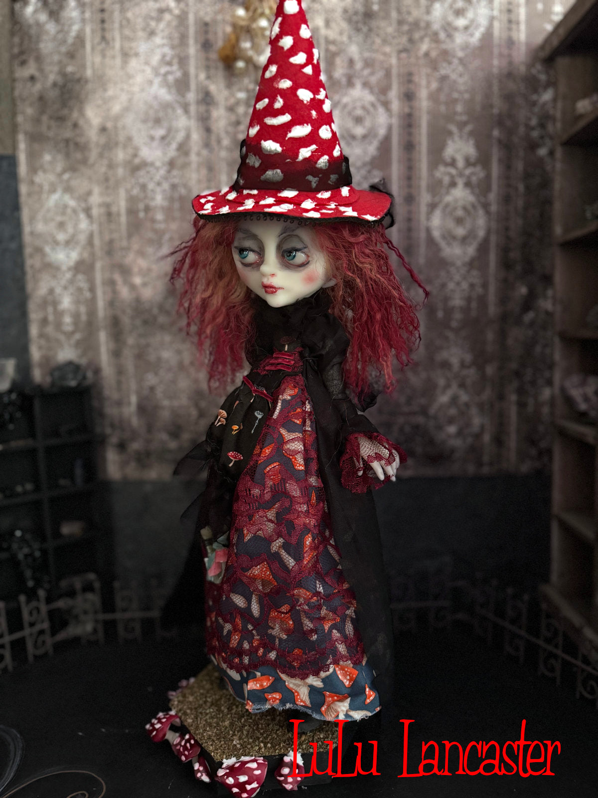 Livvy the Amanita Mushroom Witch Original LuLu Lancaster Art Doll
