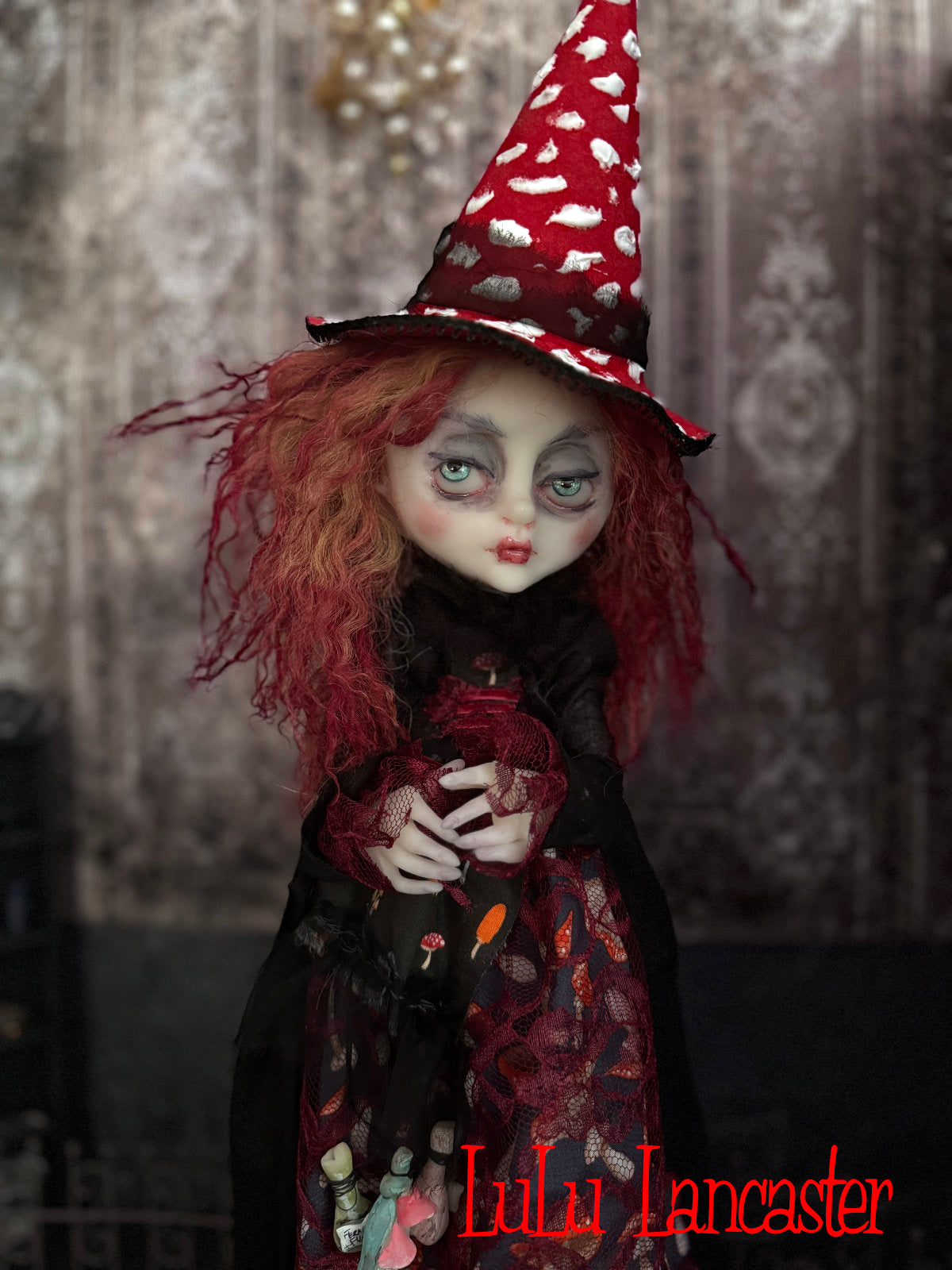 Livvy the Amanita Mushroom Witch Original LuLu Lancaster Art Doll