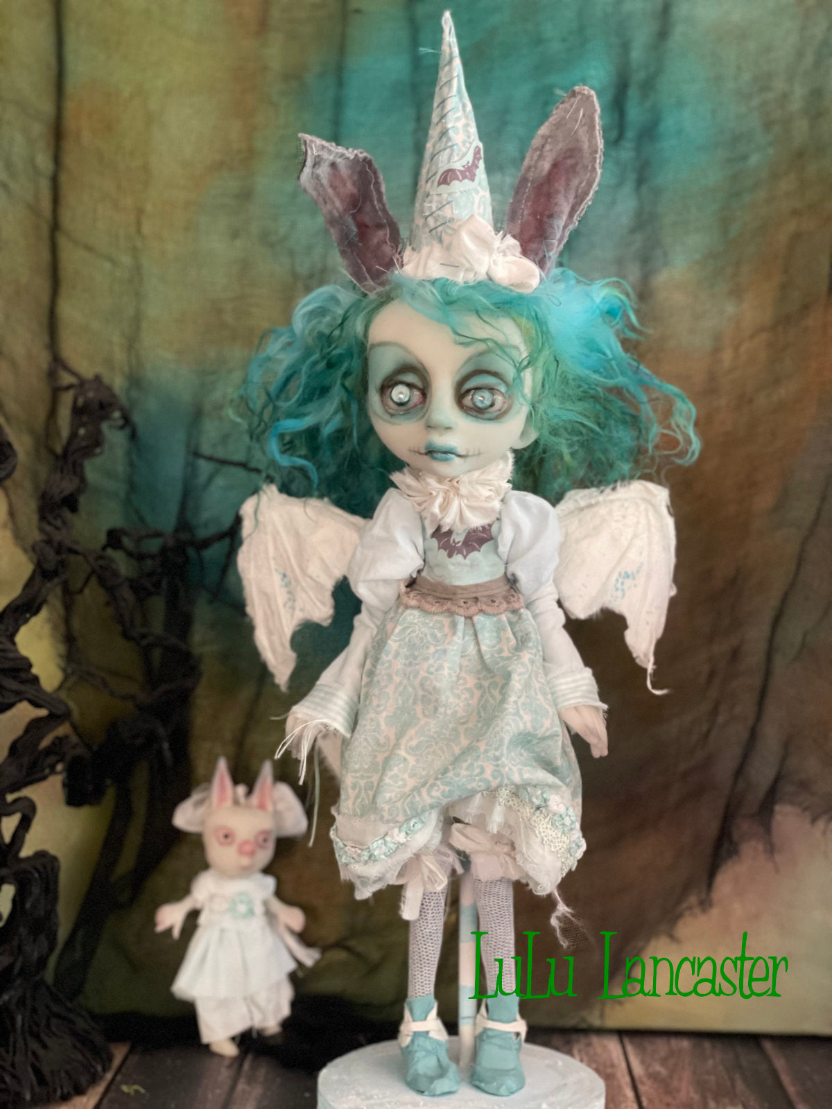 Lorcan the Bunny Bat Goth Halloween Original LuLu Lancaster Art Doll