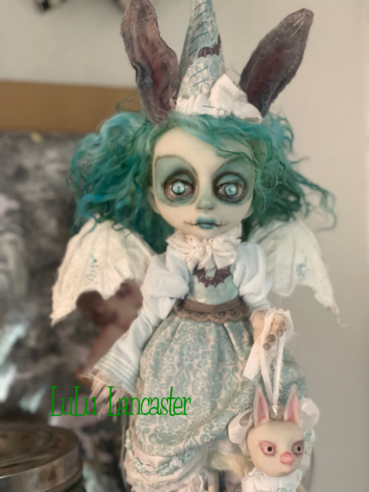 Lorcan the Bunny Bat Goth Halloween Original LuLu Lancaster Art Doll