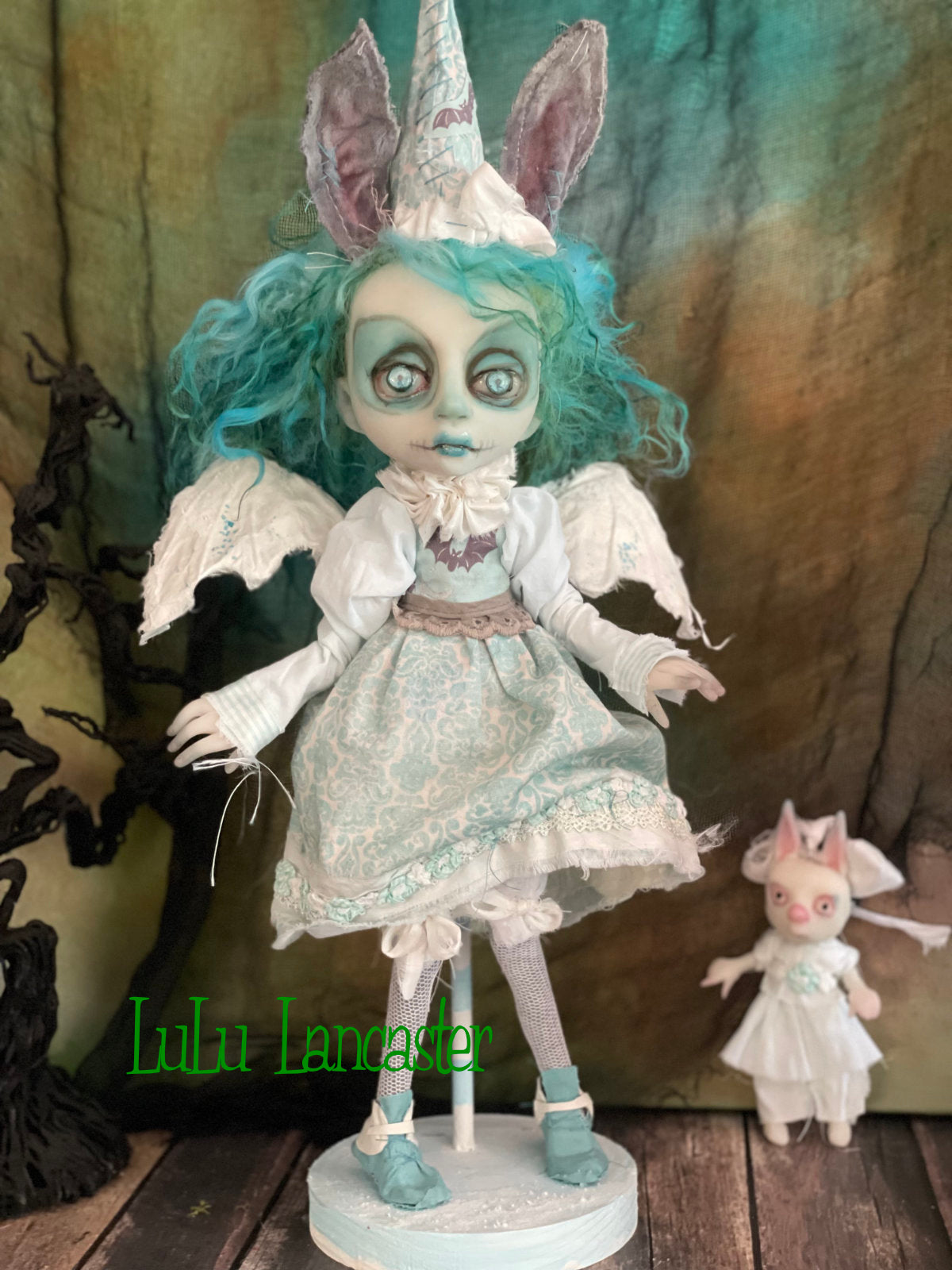 Lorcan the Bunny Bat Goth Halloween Original LuLu Lancaster Art Doll