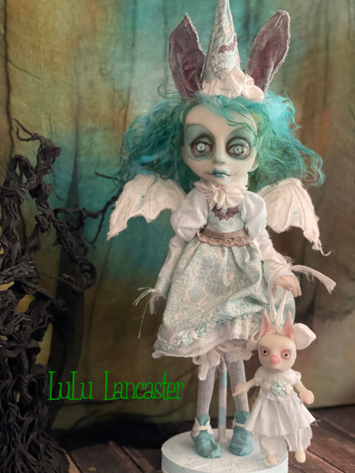 Lorcan the Bunny Bat Goth Halloween Original LuLu Lancaster Art Doll
