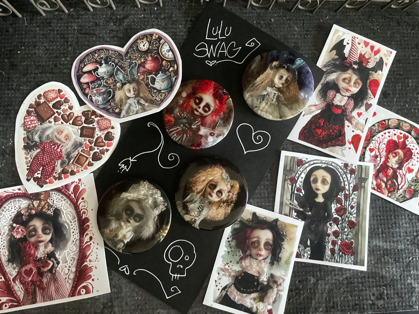 Love Bites Stickers and Pin Back Buttons LuLu Lancaster Swag pack