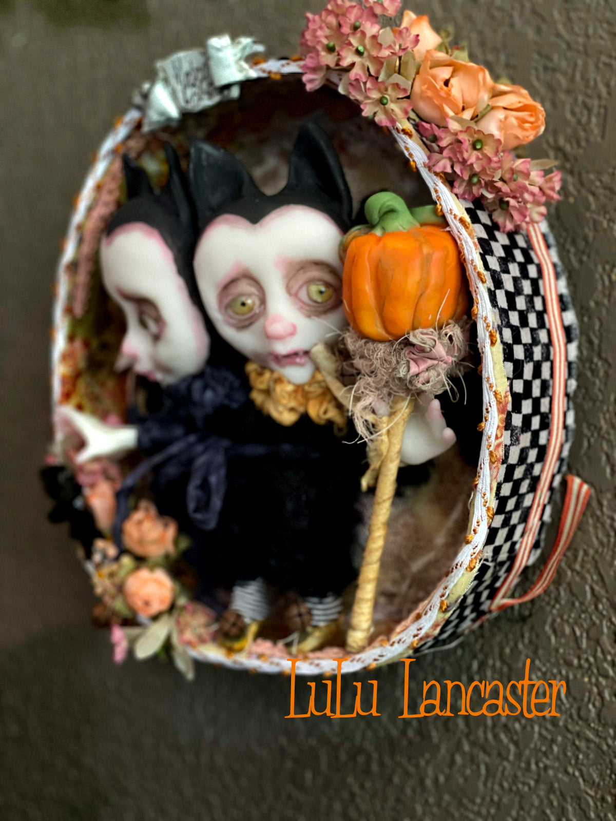 Mabon Blessings Conjoined mini vampire bats Original LuLu Lancaster Halloween Art Doll