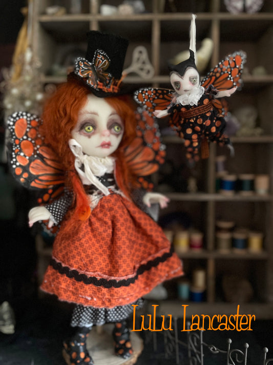 Macy and Mol Monarch Butterflies Original LuLu Lancaster Art Doll