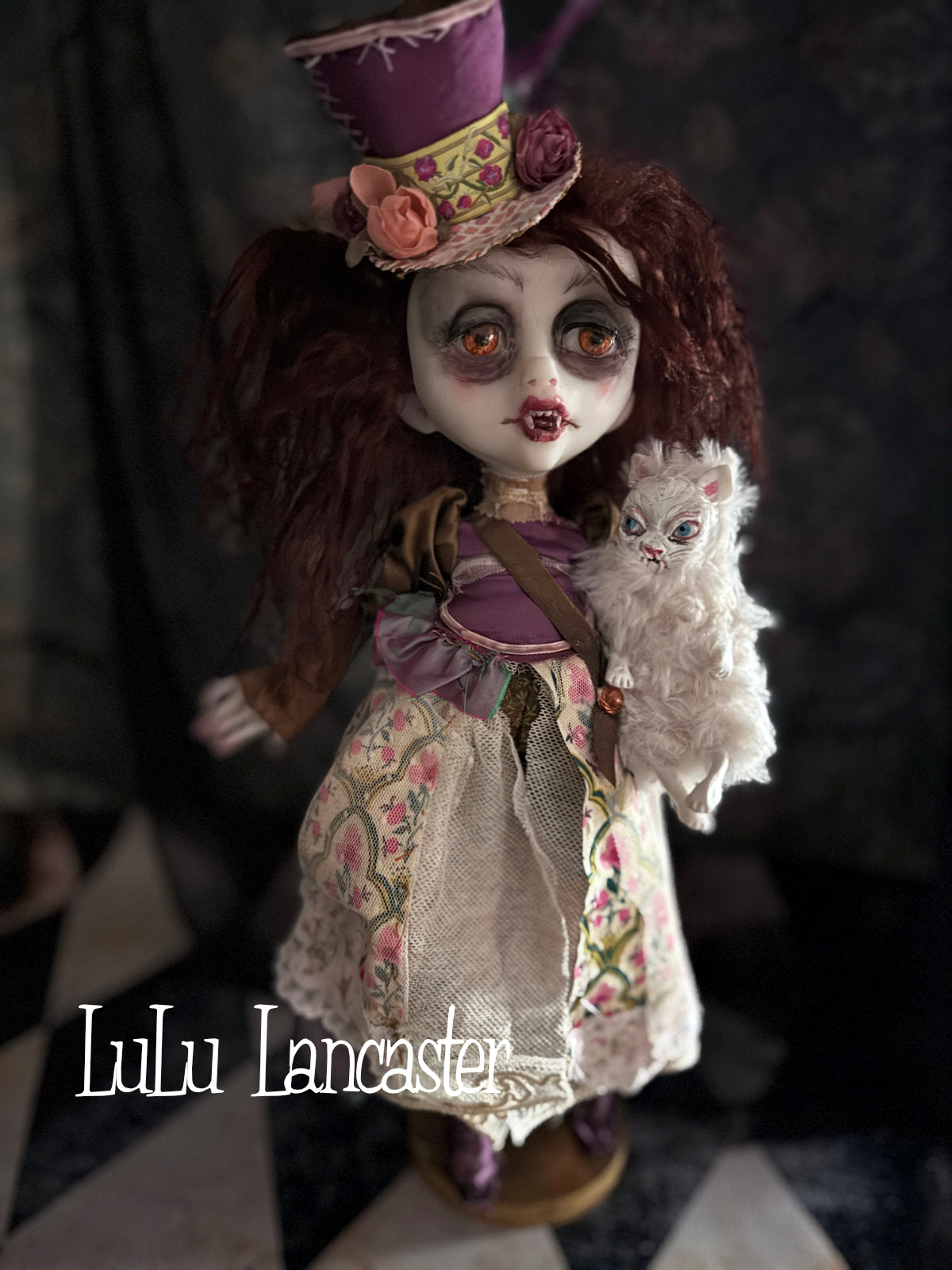 Marnie and Marshmallow Vampire Original LuLu Lancaster Art Doll