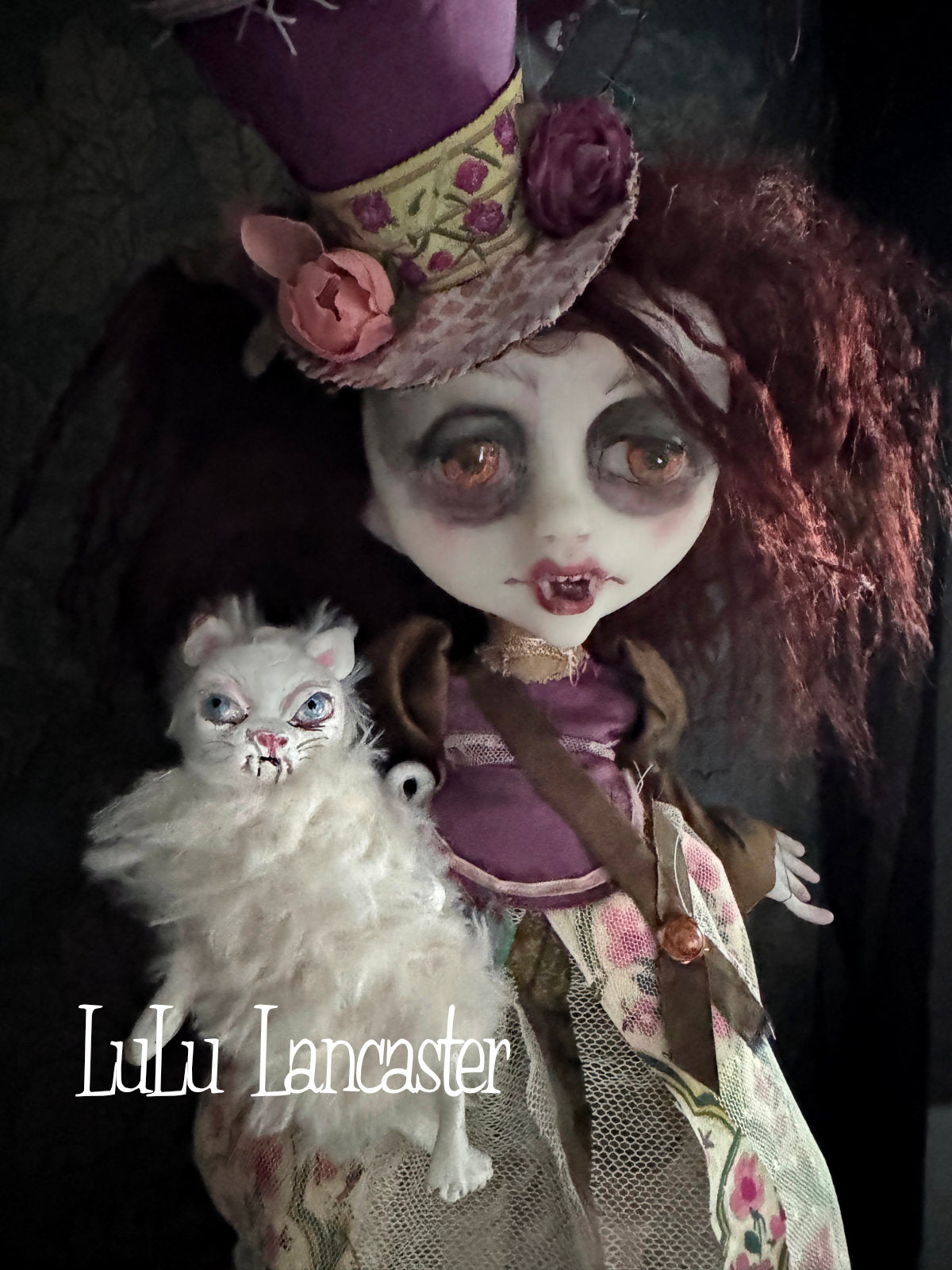 Marnie and Marshmallow Vampire Original LuLu Lancaster Art Doll