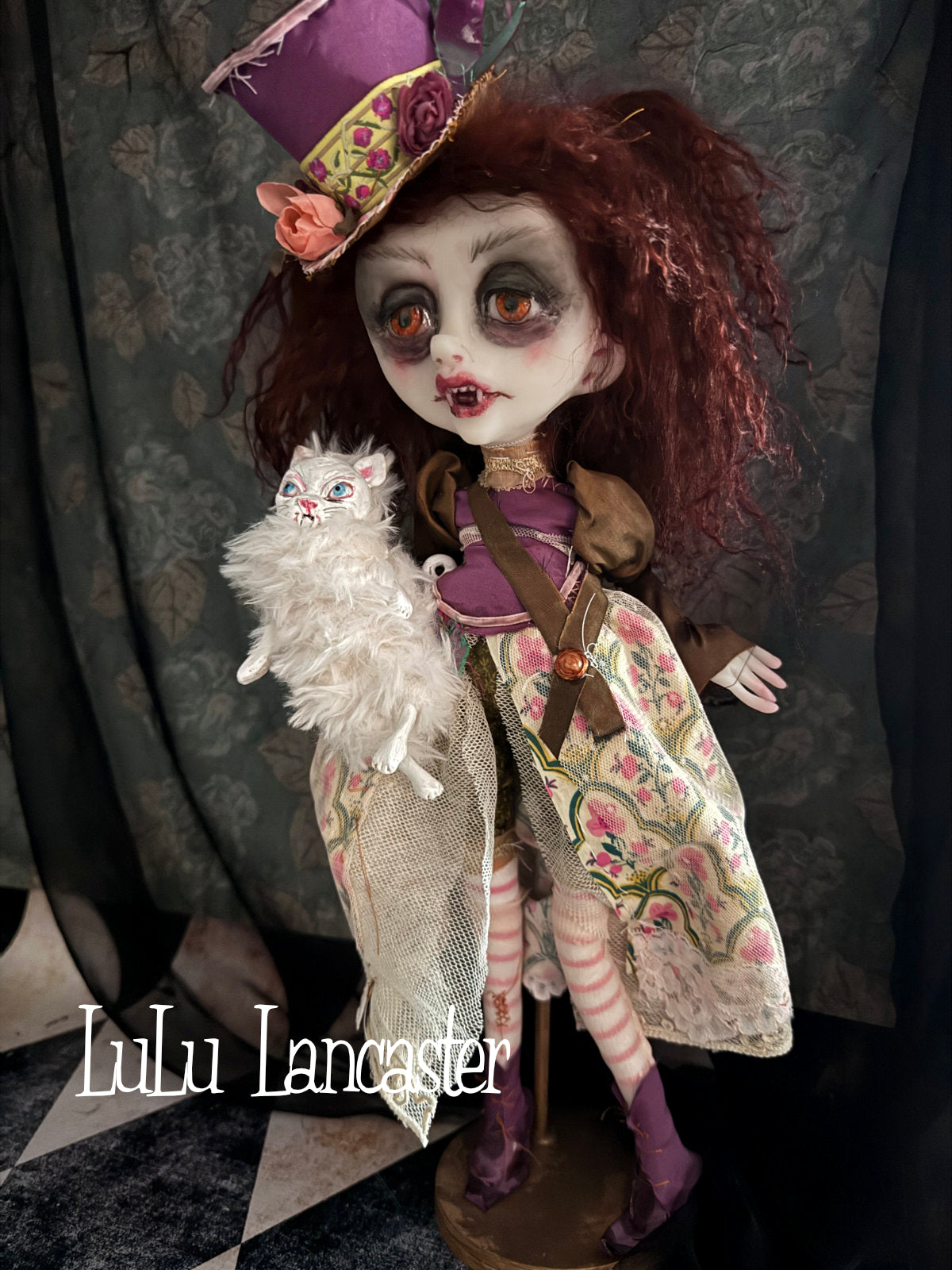 Marnie and Marshmallow Vampire Original LuLu Lancaster Art Doll