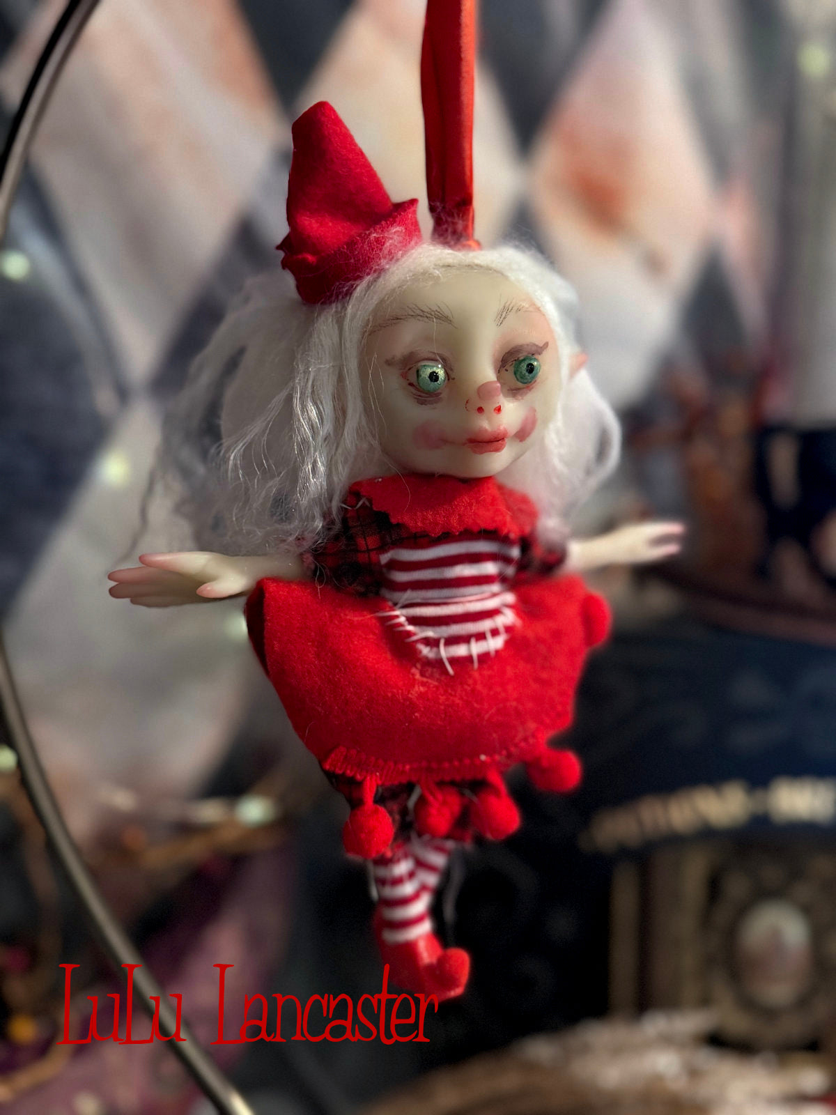 Sappy the Elf Mini Christmas hanging Original LuLu Lancaster Art Doll