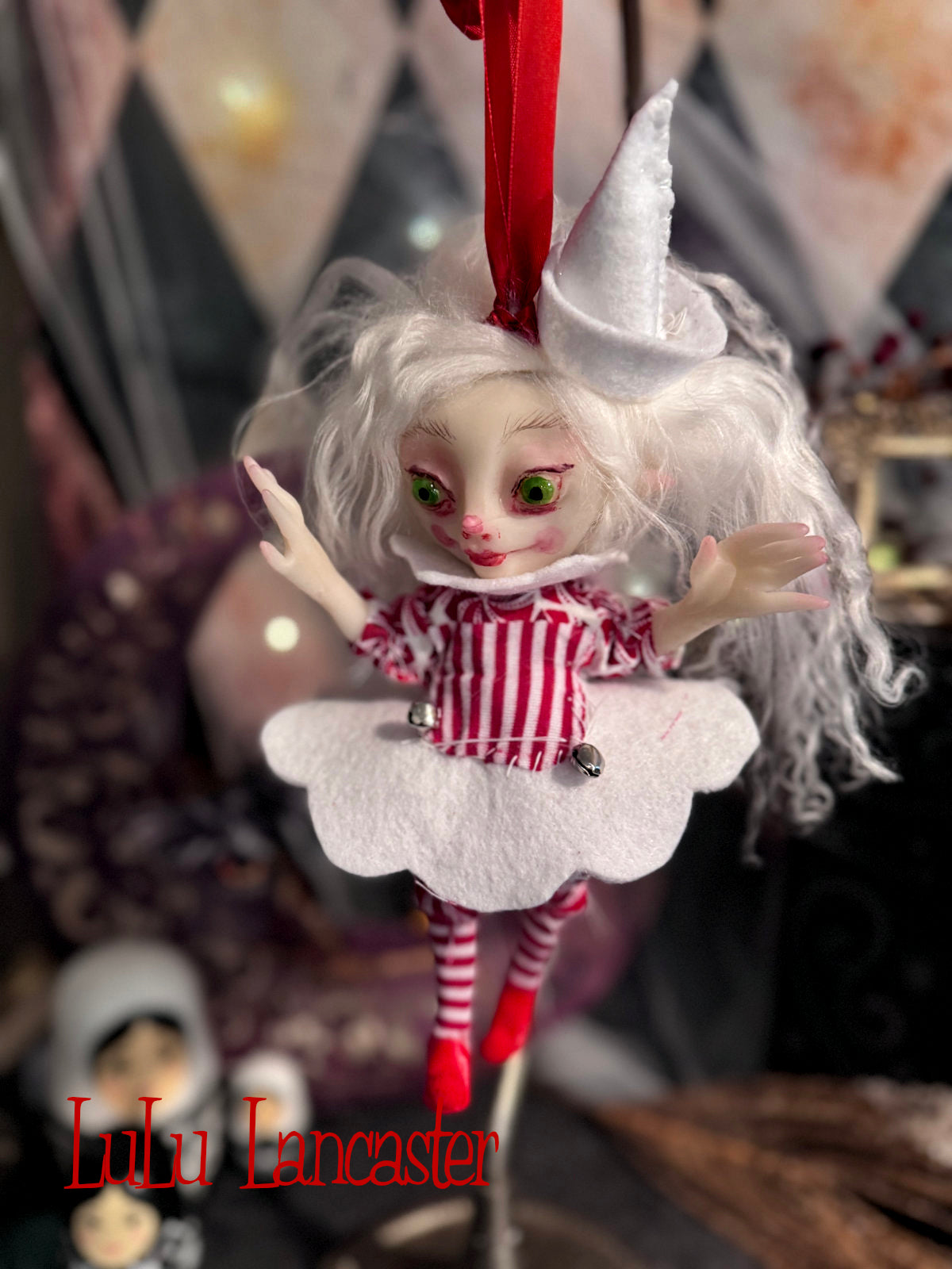 Sprite the Elf Mini Christmas hanging Original LuLu Lancaster Art Doll