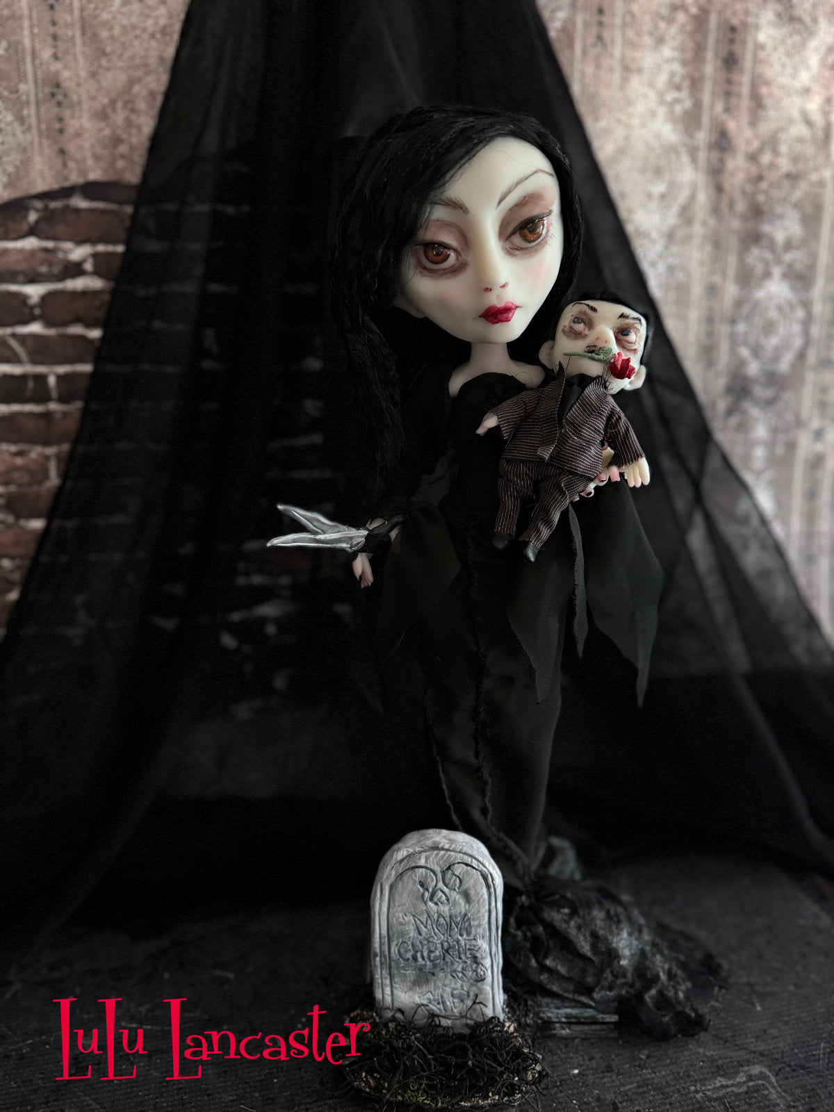 Morticia 'Just a little Snip'~ Original LuLu Lancaster Art Doll